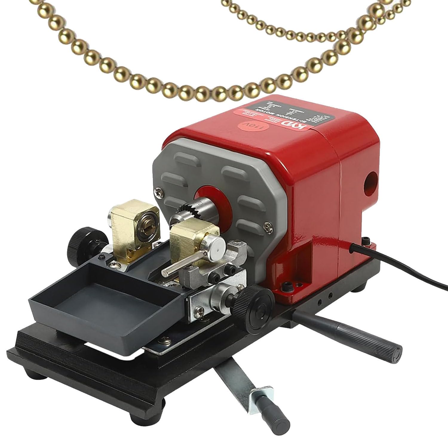 KJZQXYX Pearl Drilling Machine, Coral Driller Amber Holding Machine,with Large Plastic Pallets Full Set/Foot Switch,for Pearl Processing Plant (680W)