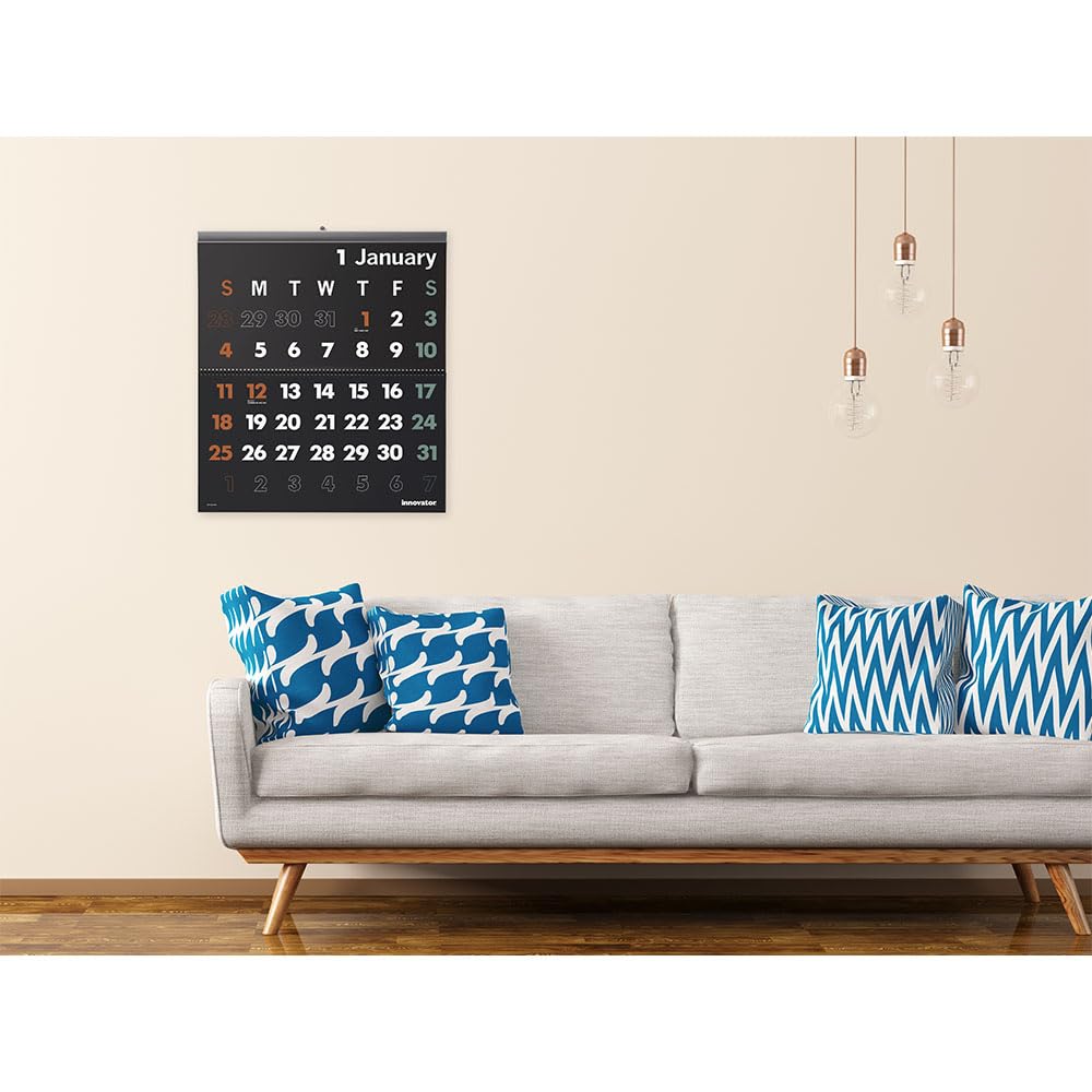 Amazon | イノベーター 2026年 カレンダー 壁掛け L 黒 31397006