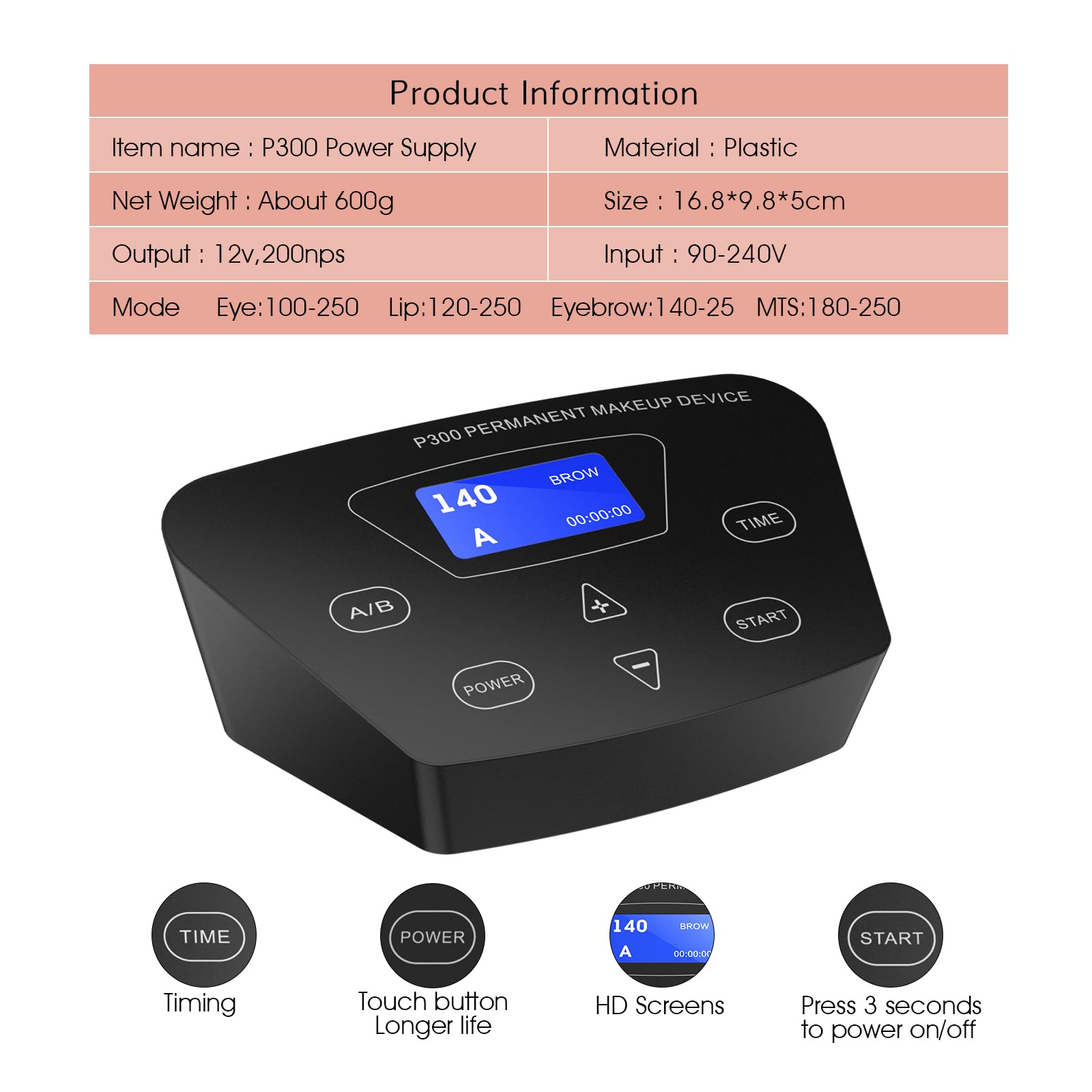 TATELF Digita Permanent Make Up Machine Multi Function Microblading Machines with Foot Pedal Touch Control Power Supply Needles for Eyebrow Eyeliner Lip