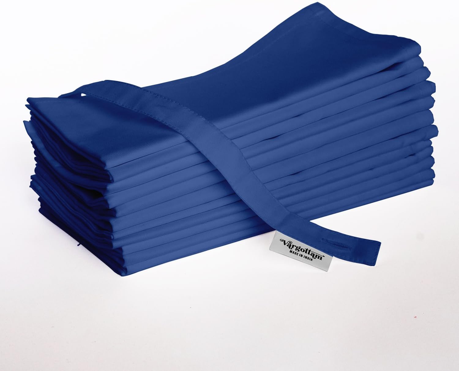 Premium Cotton Twill Napkins - Set of 12, 20-Inch, Blue Solid Color, Durable & Absorbent Cloth Napkins for Dining, Parties, and Home Decor - Machine Washable