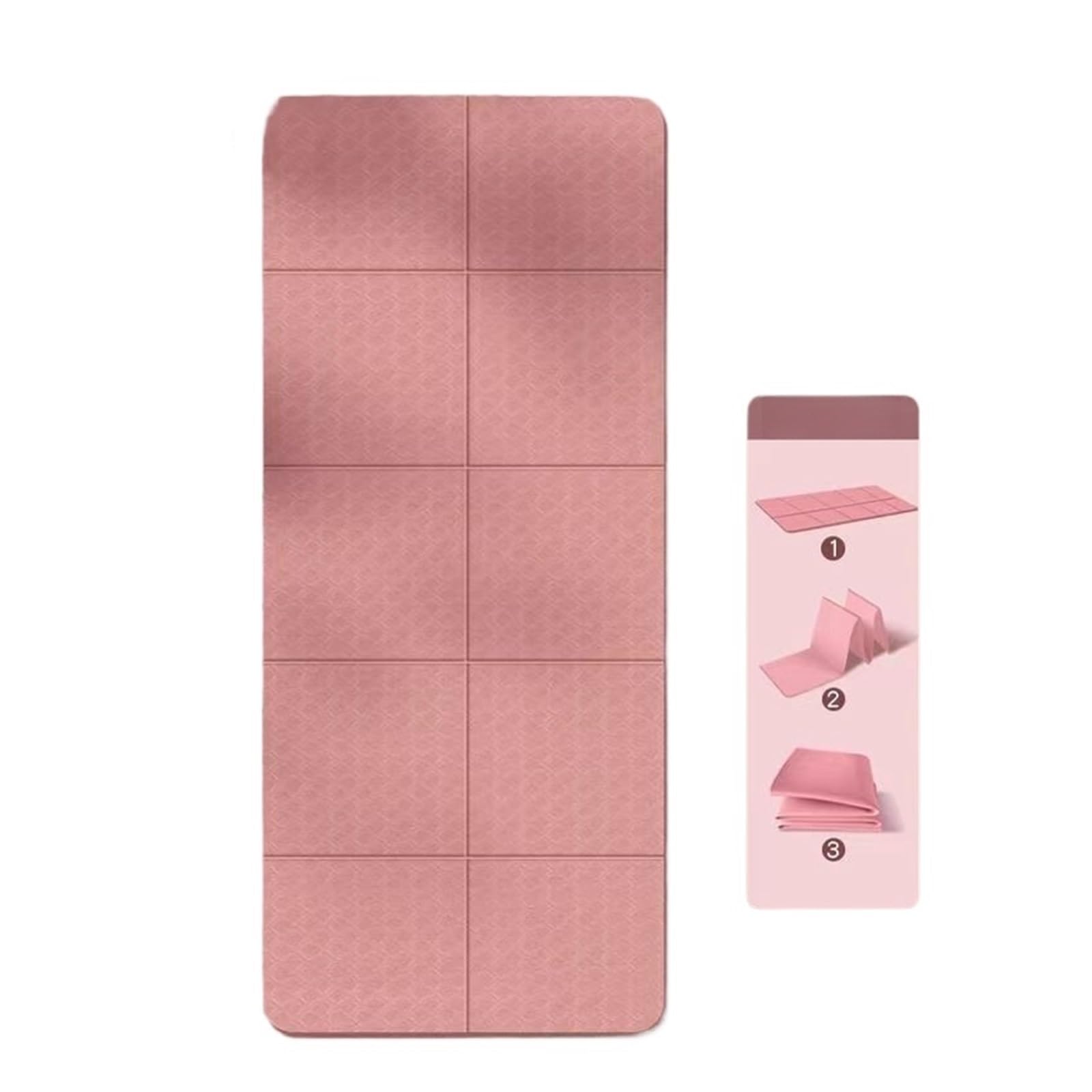 Faltbare Yogamatte, tragbare, verdickte Fitnessmatte für Sommerübungen | For Pilates und Bodenübungen. Doppelseitige rutschfeste Matte