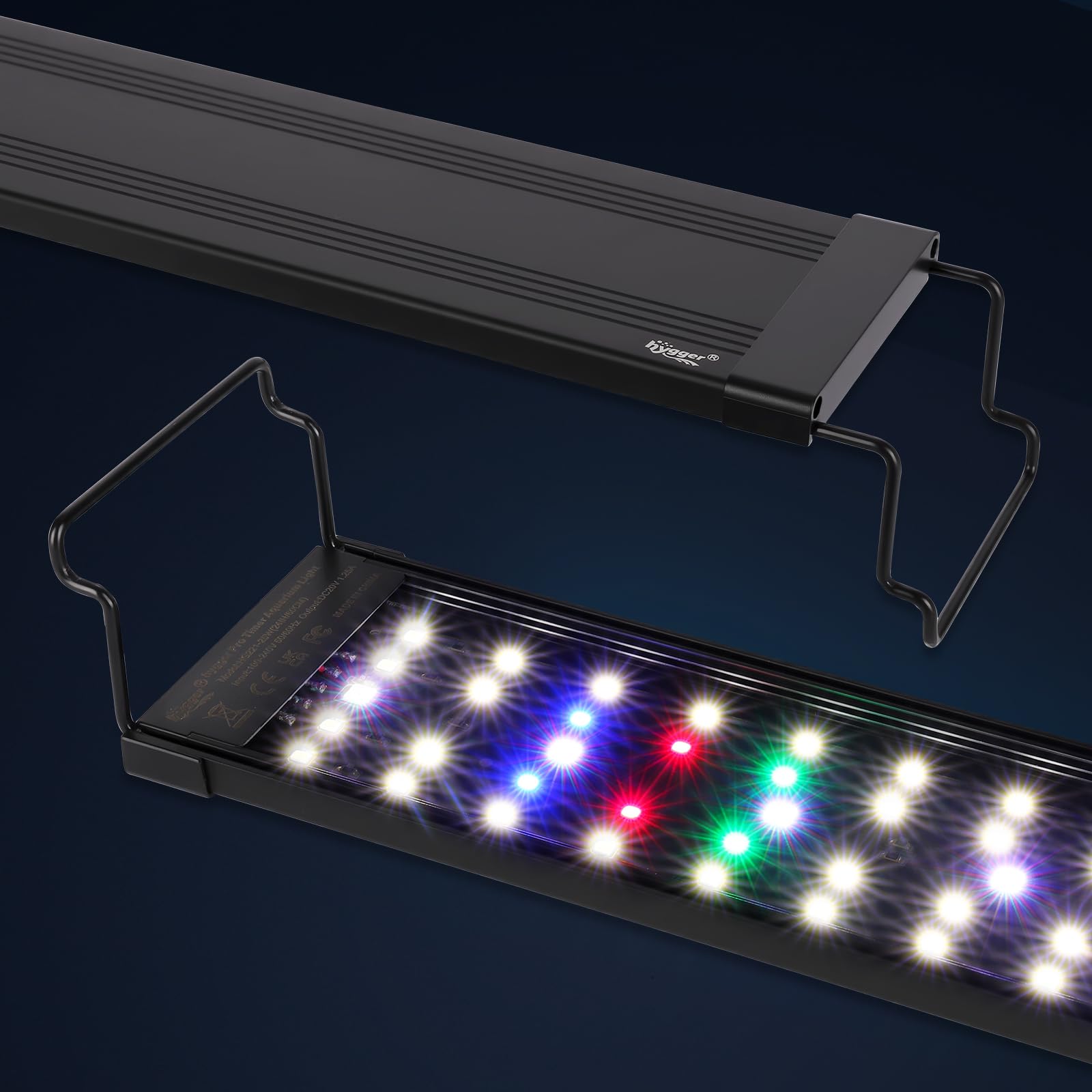 hygger Lampada Aquarium LED 30W per 75-90cm Tanks, Timer Day-Night, Regolabile