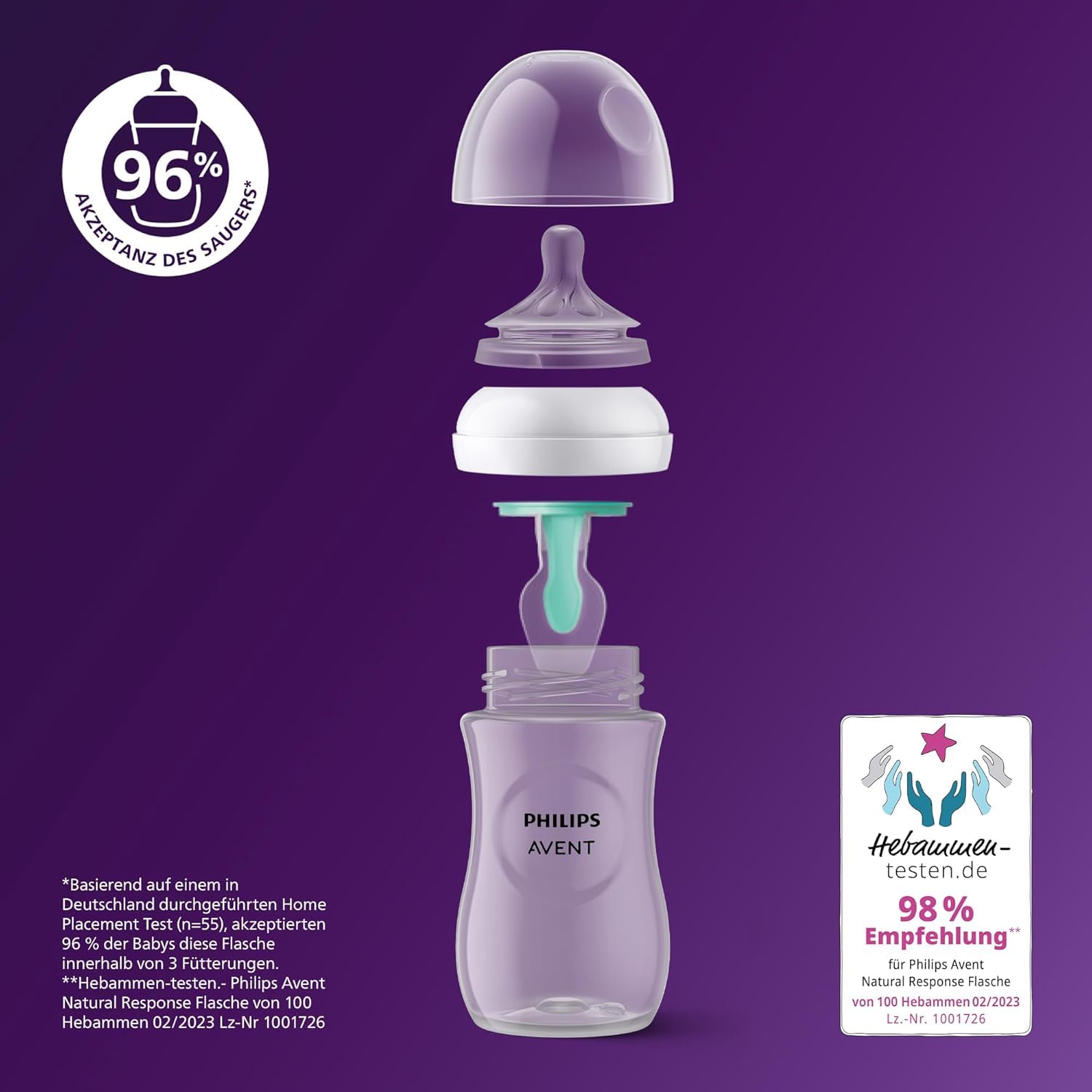 Set aus AVENT Schneller Premium-Fläschchenwärmer Modell SCF358/00 + Philips AVENT Babyflaschen Natural Response – Babyflaschen mit AirFree Ventil, 260 ml, BPA-frei (Modell SCY673/82)