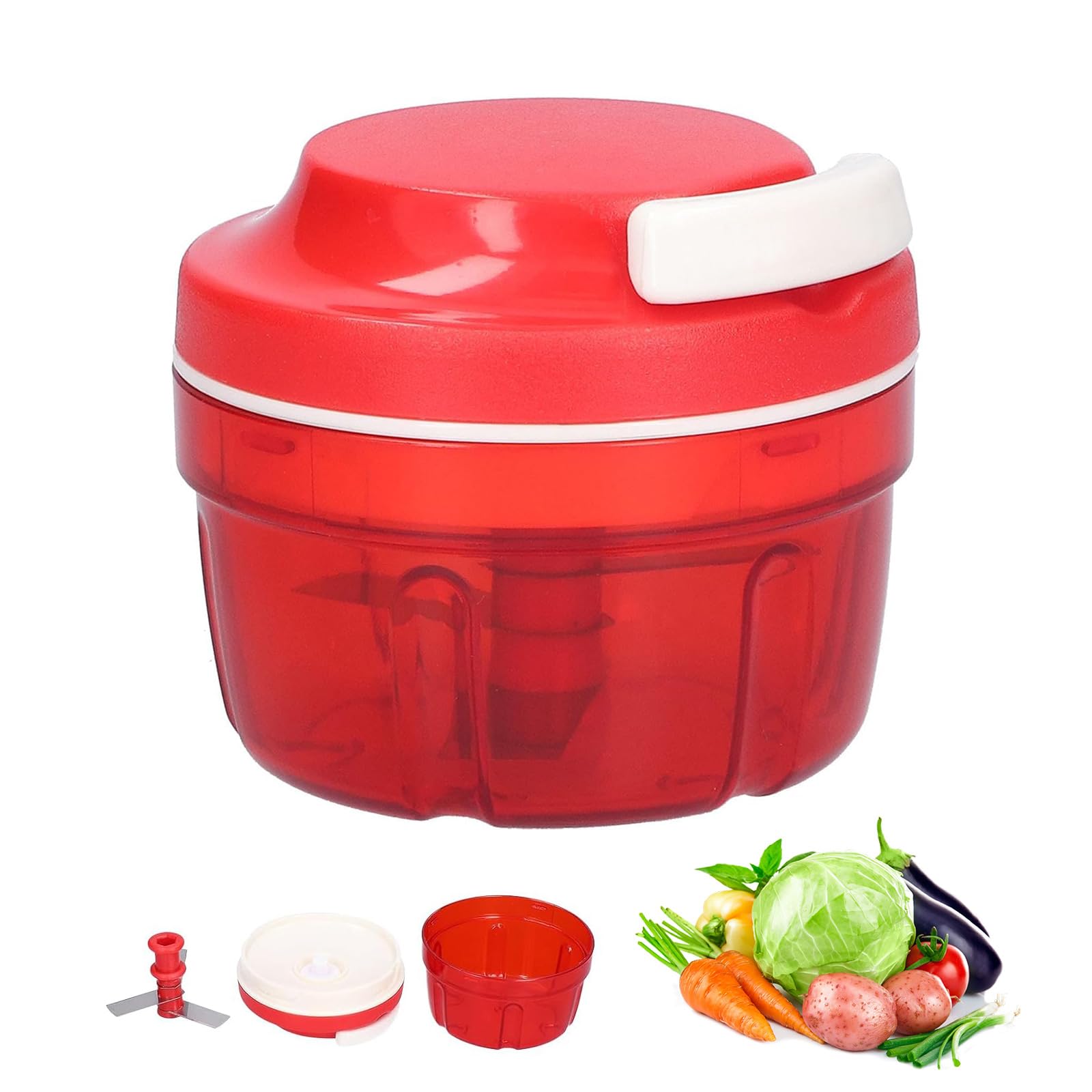 ZOBMIO Uiensnijder, hakmolen, handmatige multifunctionele hakmolen, groentesnijder, fruitmixer, uienhakker