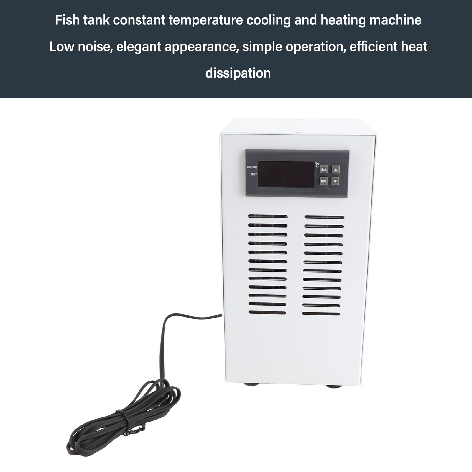 Enfriador de tanque de agua, enfriador de acuario, 3 L/min 30‑35 DB Sistema de enfriamiento silencioso con bajo nivel de ruido, para mascotas hidrofíticas (enchufe de la UE)