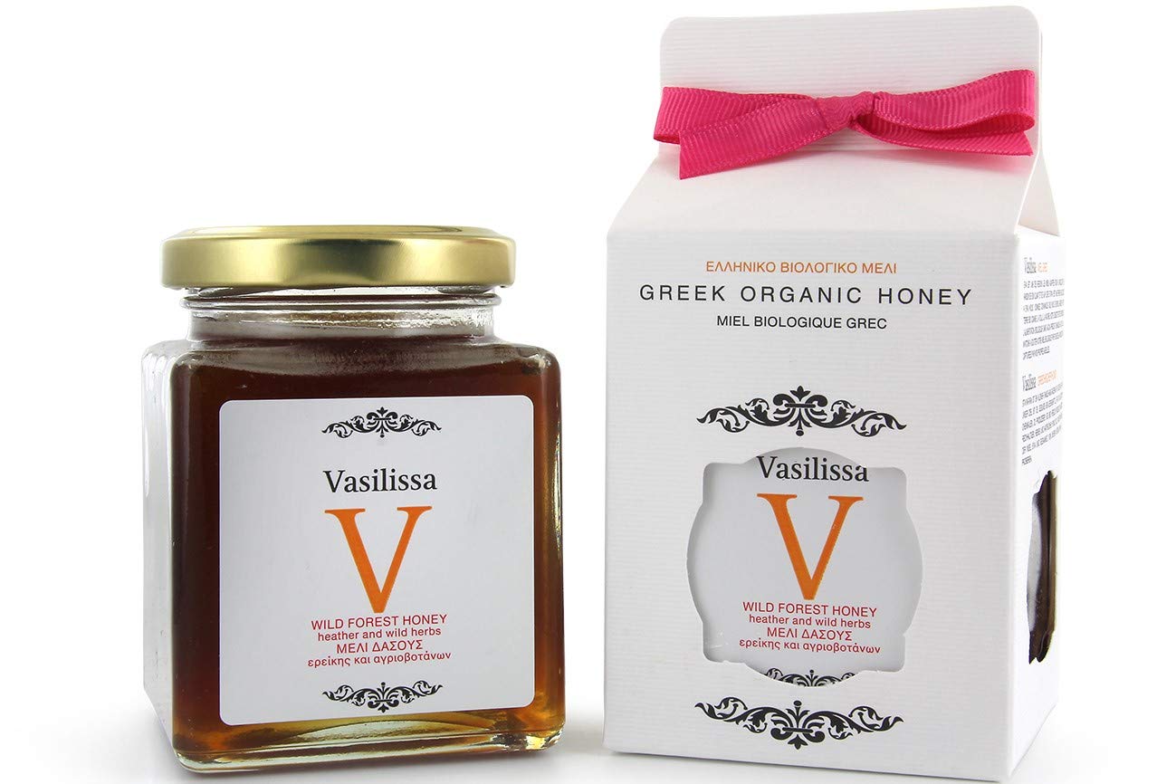 Stayia Farm Vasilissa Organic Greek Honey | Authentic, Certified, Raw Honey, BIO Product, Greek Honey | Wild Forest Honey - 250 Grams