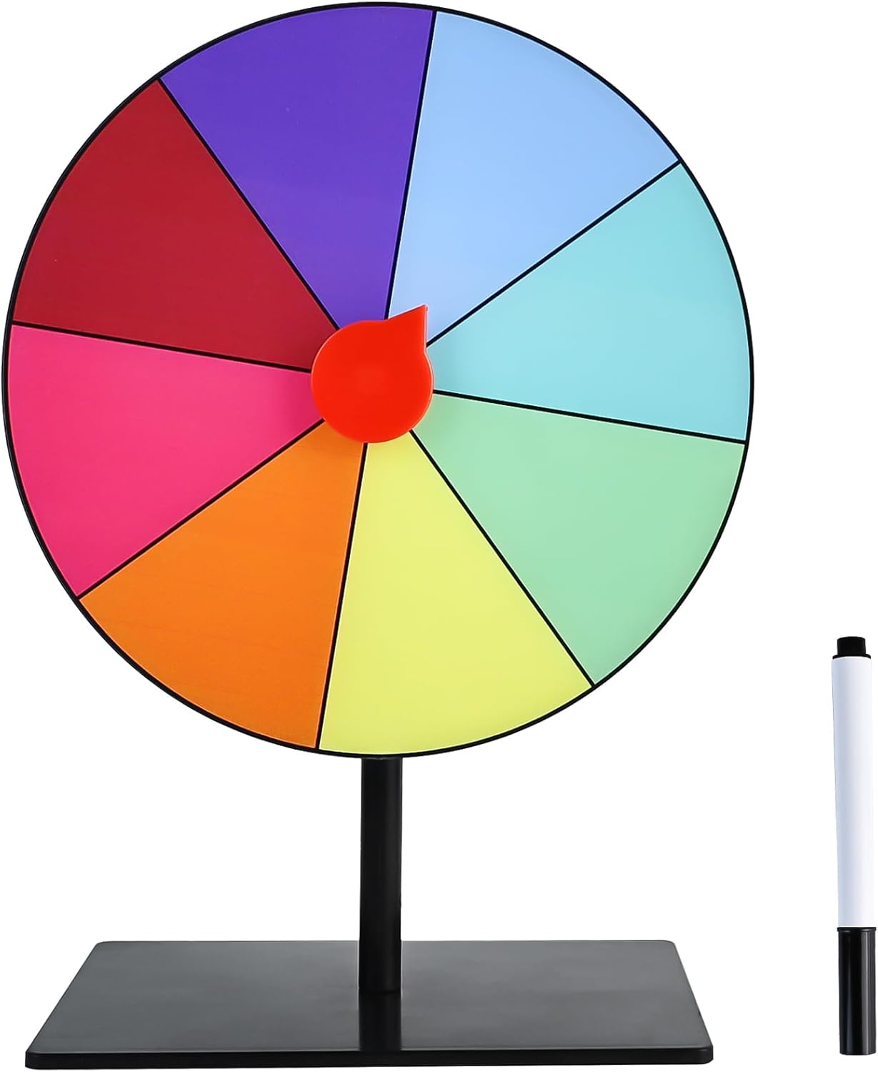 WVD 7.8inch Spinning Wheel, 8 Color Plinko Game Board Large, with Writing Pen,Easy to Clean Prize Wheel,Desktop Roulette Wheel, Party, Birthday, Games and Events