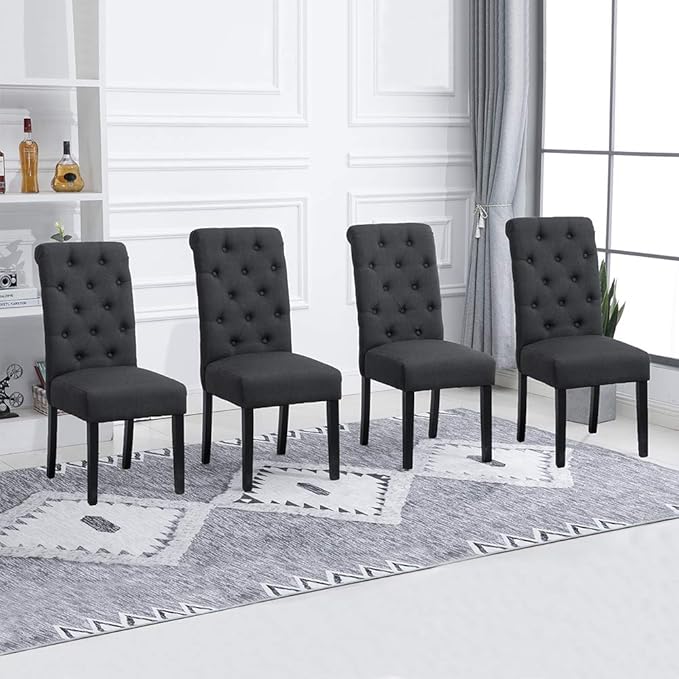 BELIFEGLORY Padding Dining Chair, Set of 4 Wooden Leg High