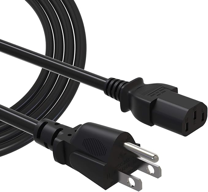 3Prong Power Cord for Monitor Printer Replacement