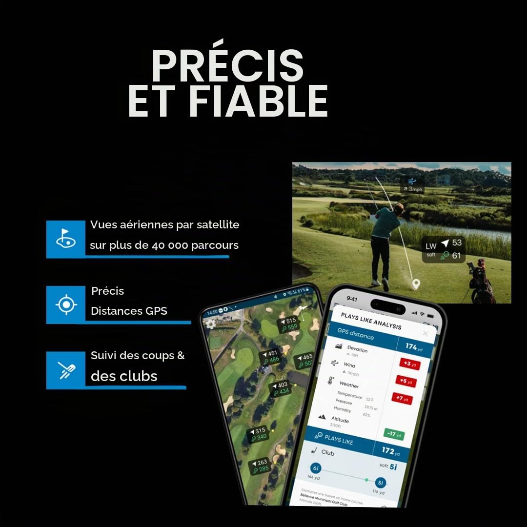 Golf Pad Tags Système Automatique Swing Trainer pour Android et iPhone