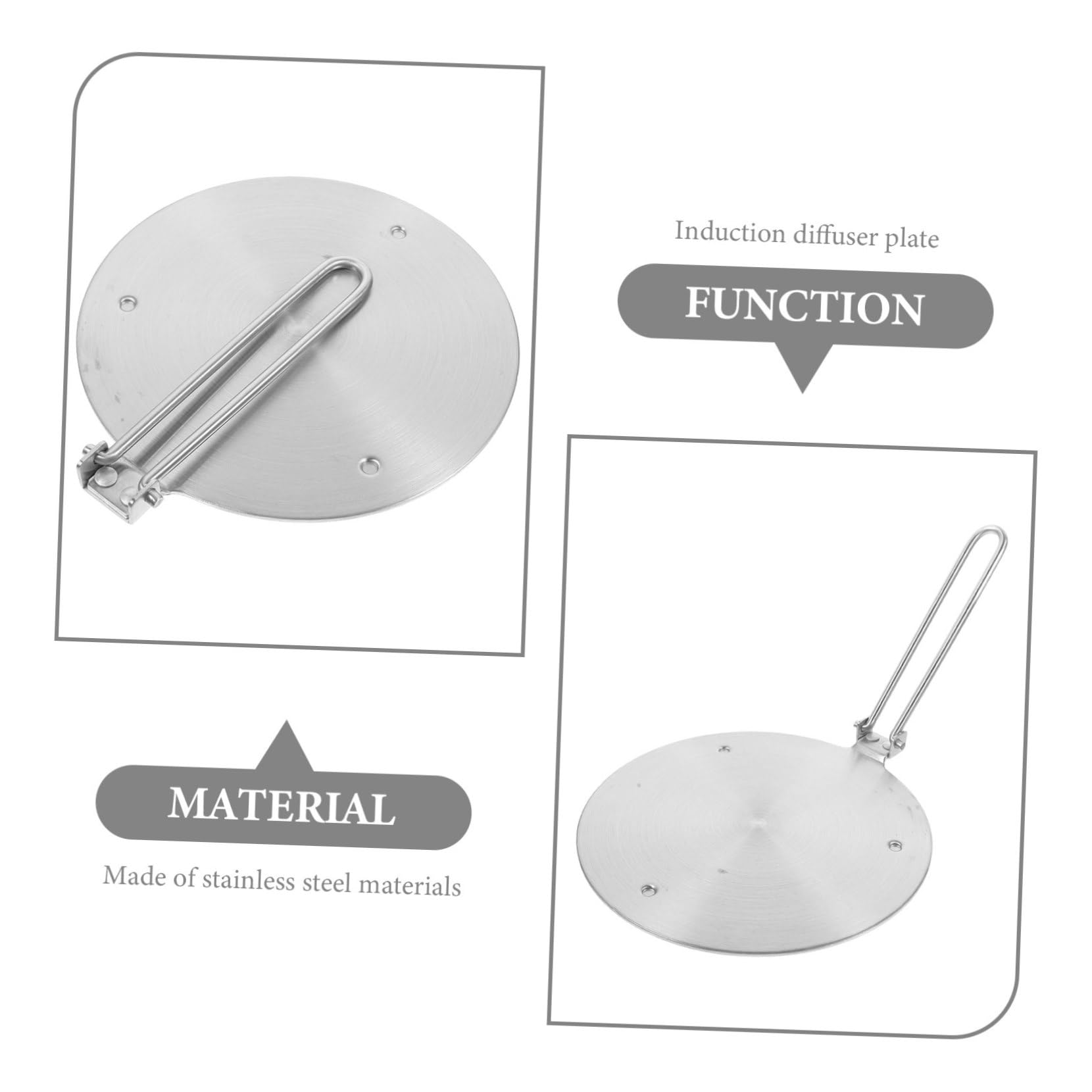 COLLBATH Placa Difusora de Calor Inoxidable Mango Desmontable para Cocinas de Gas y Eléctricas