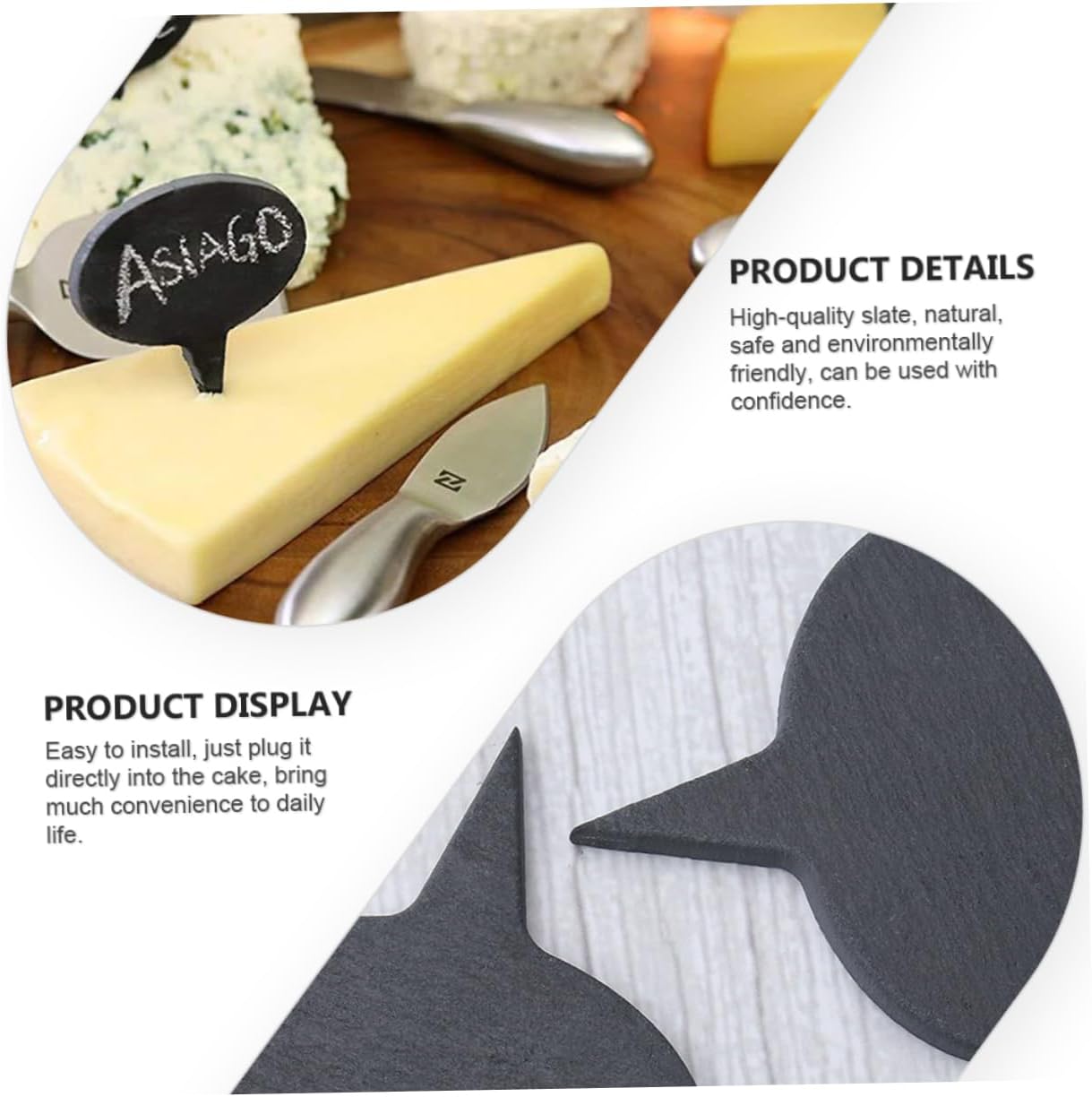 1set Multipurpose Cheese Labels Toppers Easy to Carry Cheese Sign Decor for Home Bakery Cake Shop