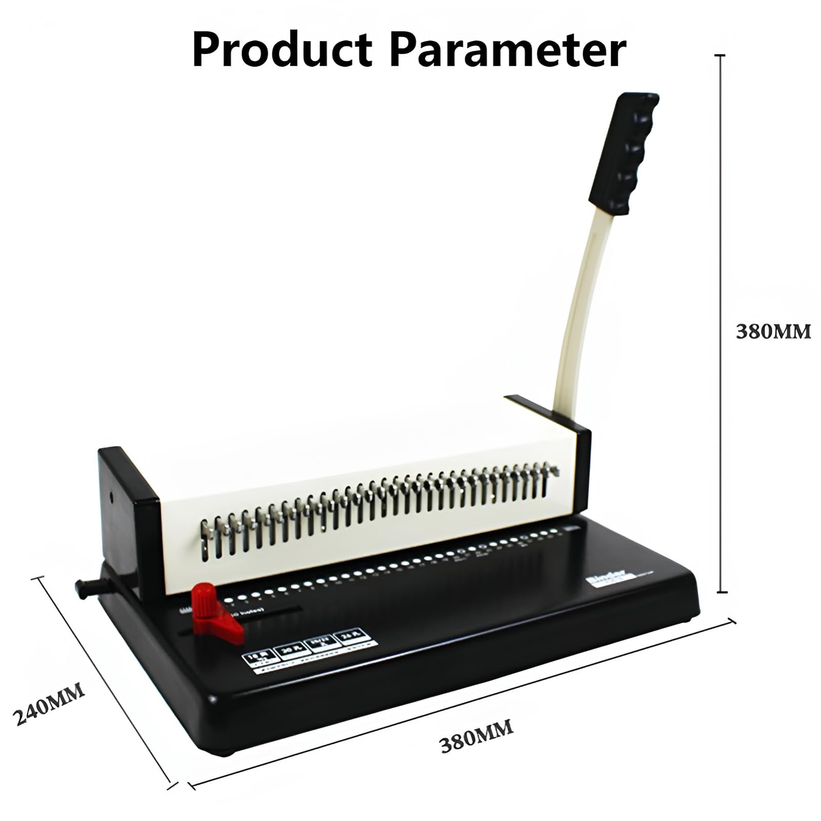 Rilegatrice professionale a pettine con perforatrice a spirale, 30 fori, perforatrice da 18 fogli e capacità di rilegatura da 200 fogli, per ufficio e scuola