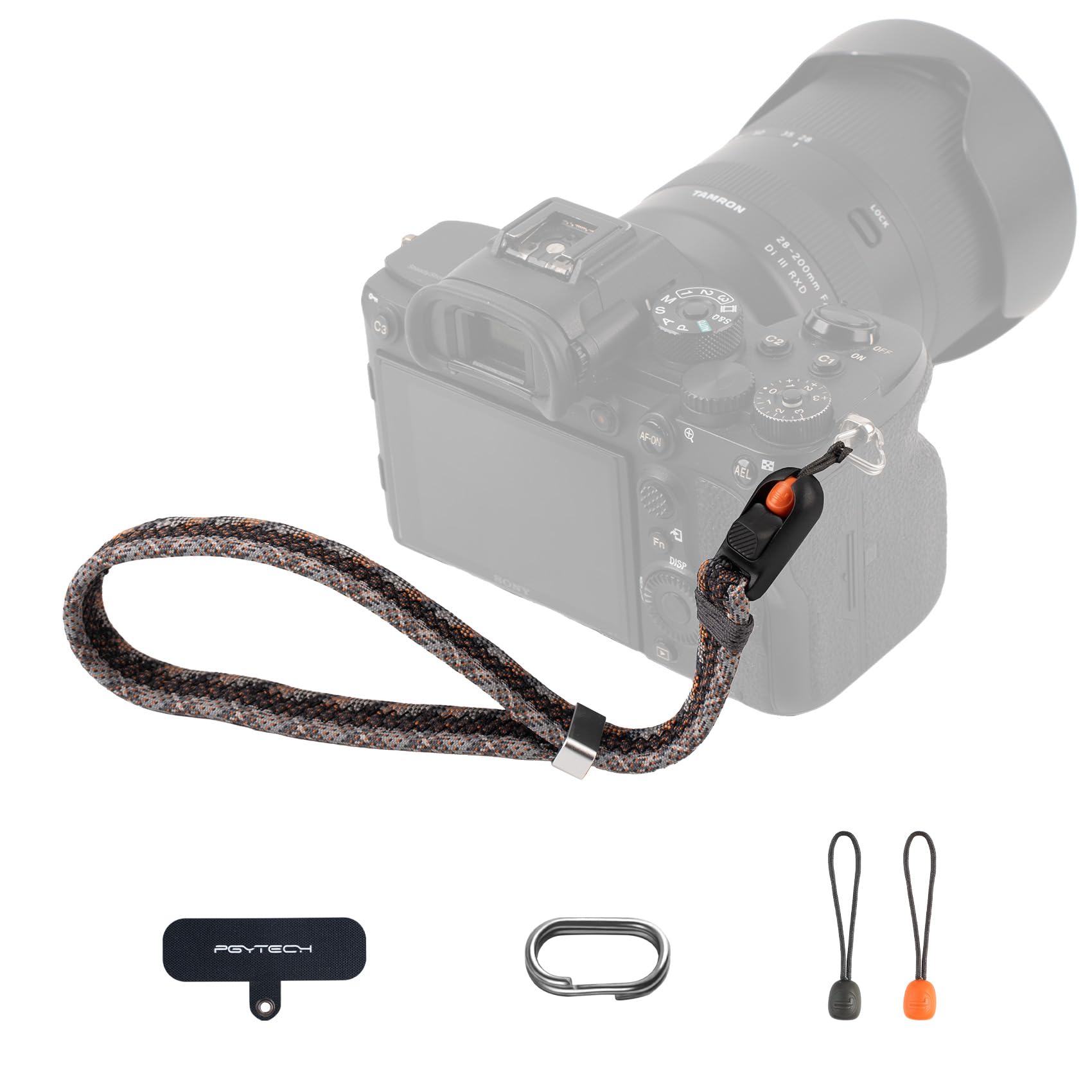 PGYTECH Cinturino da polso sottile per fotocamera, regolabile, a sgancio rapido, compatibile con fotocamere istantanee compatte mirrorless, cinghia da polso per fotocamera per smartphone Sony/Canon