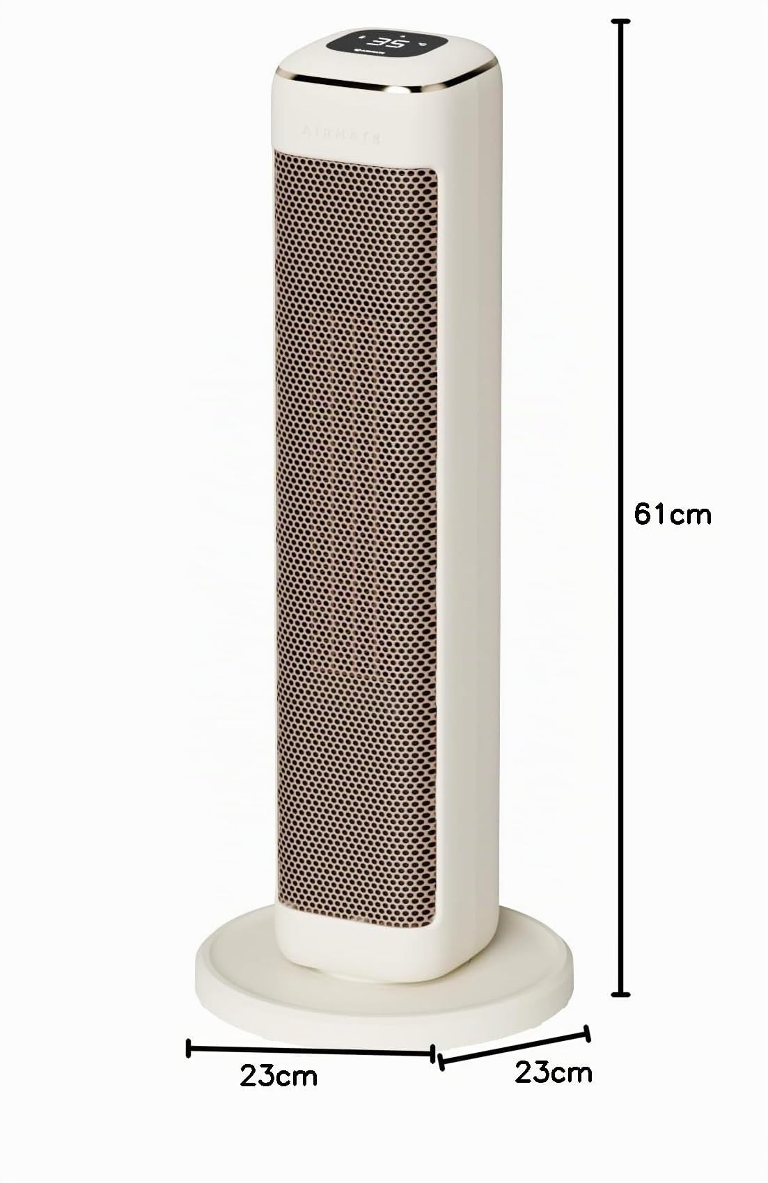 AIRMATE 2000W Calefactor Bajo Consumo, 63cm Torre Calefactor Electrico Bajo Consumo con Oscilación 80° 24H Heater Protección Sobrecalentamiento y Vuelco Calefactor Ceramico Eléctrico Dormitorios