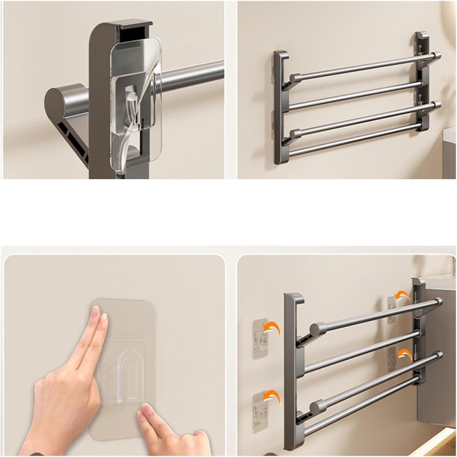 for Door Bedroom Mounted Holder Hanger, Aluminum Wall Shoe Storage 2 Tier Folding Rack