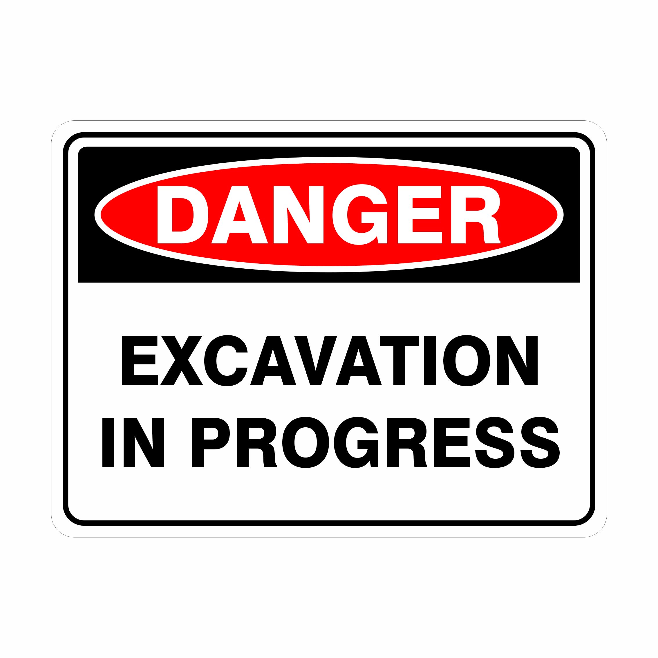Excavation In Progress Danger Signs Metal Tin Sign 8 x 12 inch for Industrial & Commercial