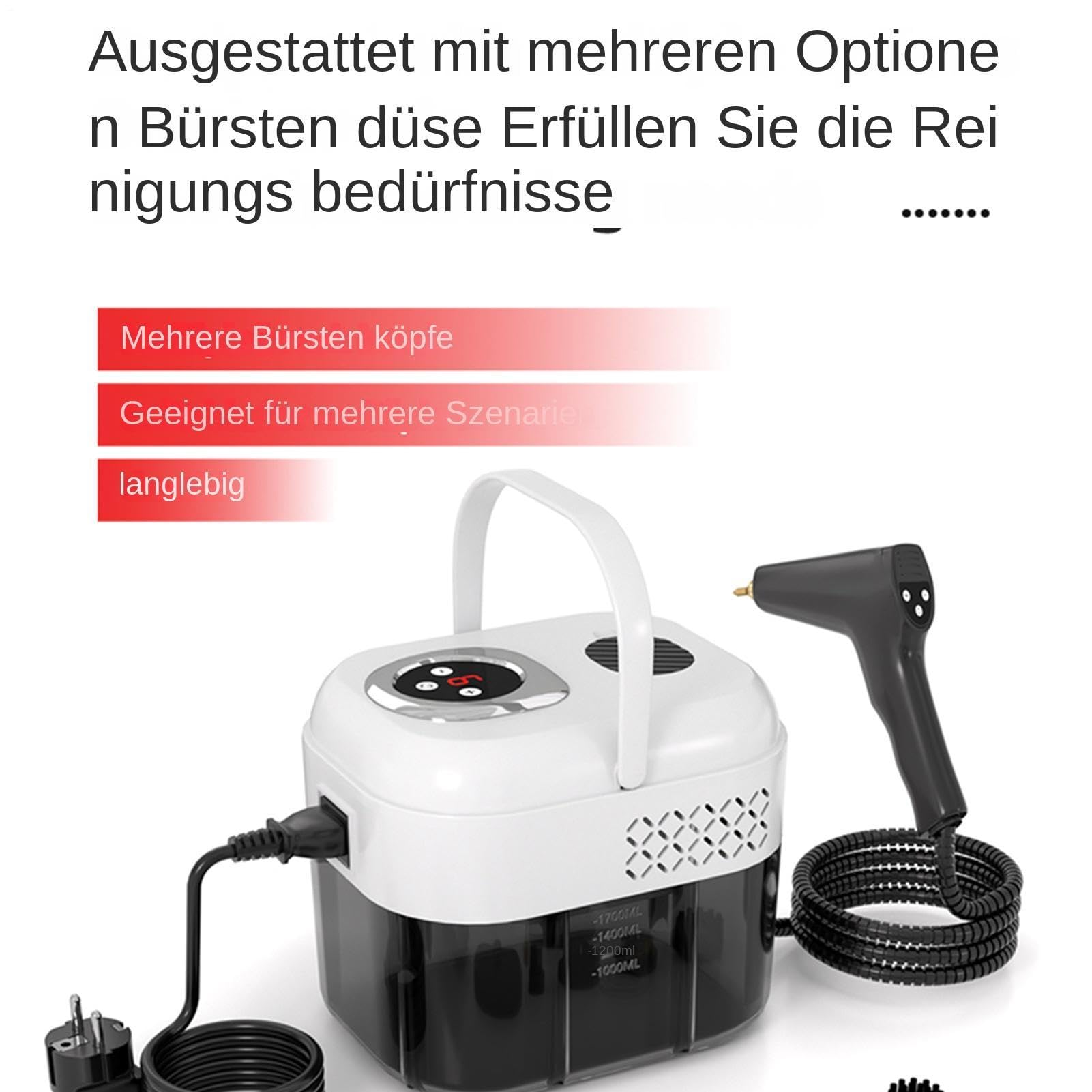 Limpiador a Vapor Multiusos 6 niveles de extracción de suciedad portátil | Limpiador a vapor para el baño para tapicería, azulejos, diván, muebles, alfombras, suelos de madera maciza, so