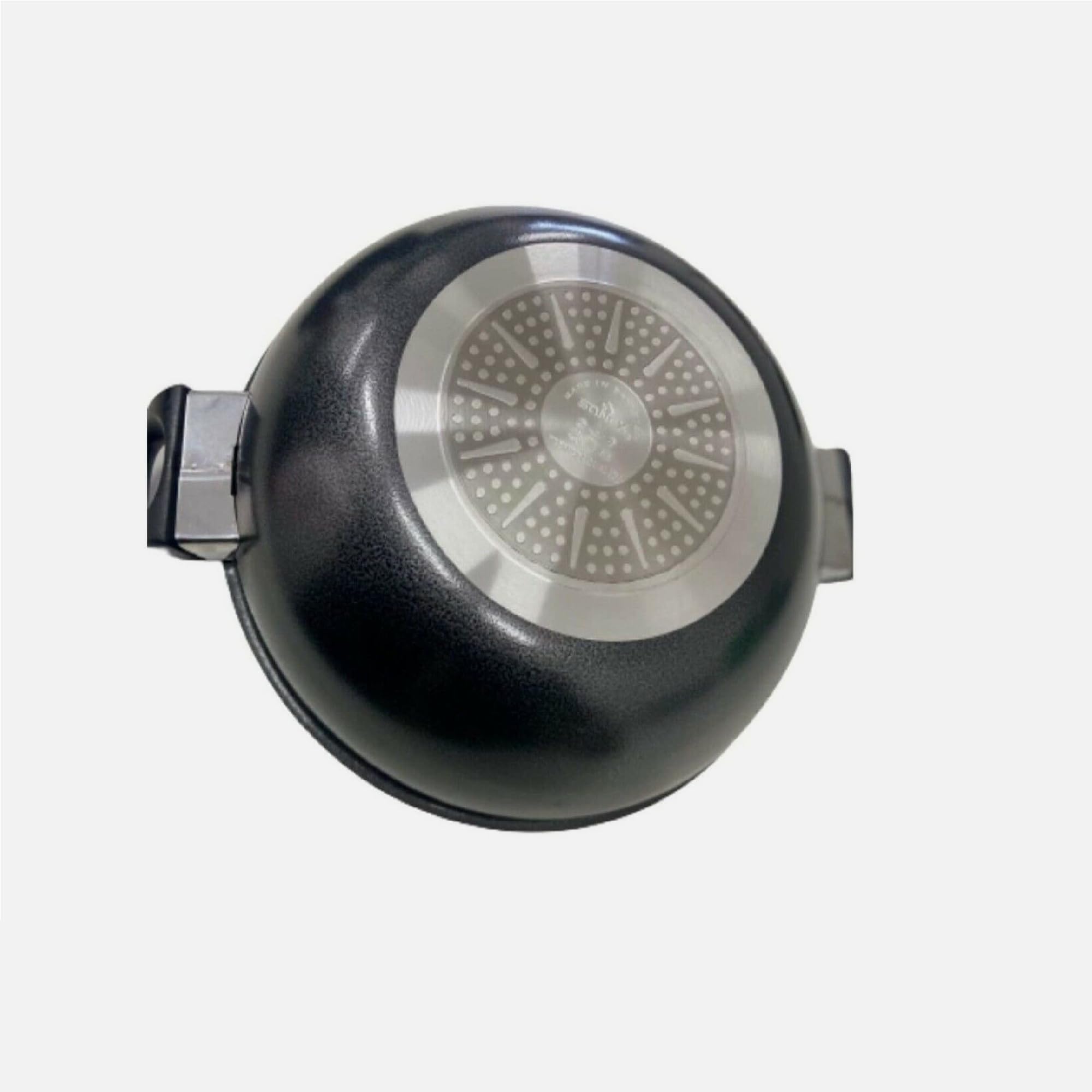 Wok de cocina antiadherente con base de inducción con tapa de cristal (32 cm)