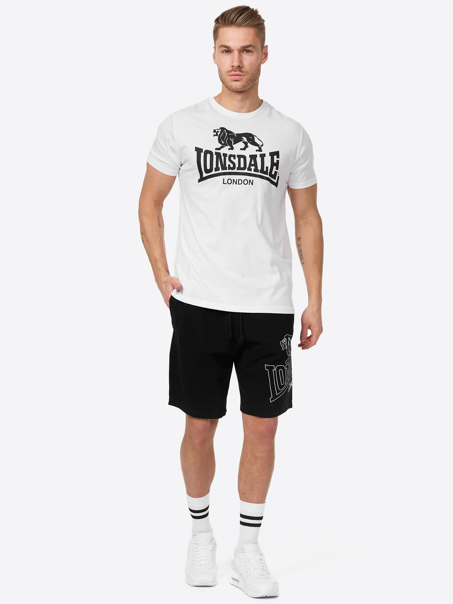 Lonsdale London Logo Hombre Camiseta Negro Regular