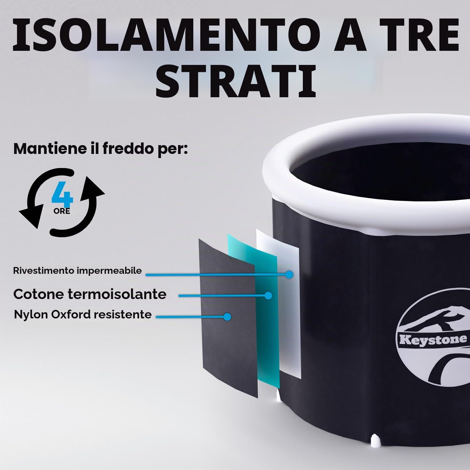 Ice Bath - NUOVO - Potenzia il tuo sistema immunitario e migliora il recupero + Vasca per immersioni fredde + Vasca portatile per Atleti e Forze Speciali + Cold Water Therapy