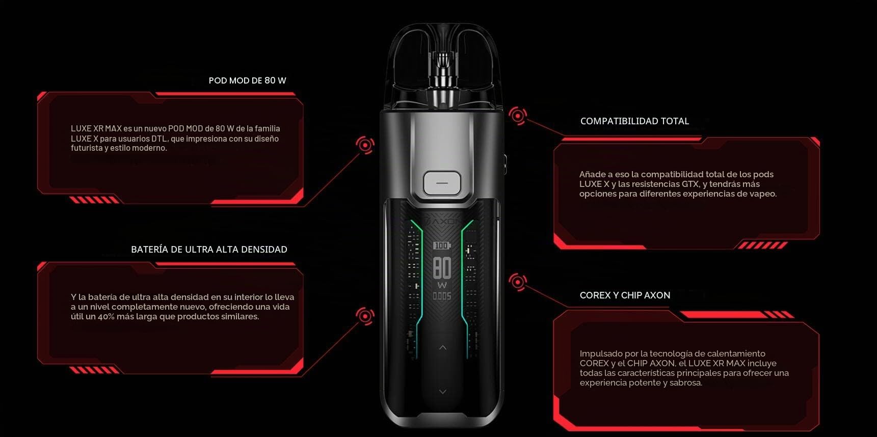 Vaporesso LUXE XR Max Pod Kit [Leather Edition ] Long-Lasting 2800mAh Integrated Battery 80W LUXE XR Pod GTX MESH coil DTL & MTL vaping No Nicotine (Forest Green [Leather Version])