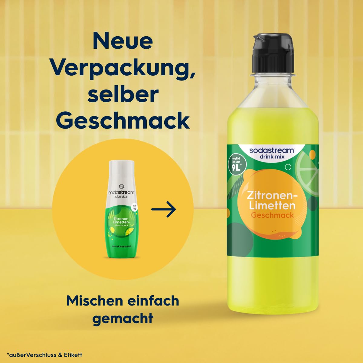 Sodastream drink mix Zitrone-Limette – Sirup für gesprudeltes & stilles Wasser, 4er Pack (4 x 440 ml),ergibt bis zu 9L Fertiggetränk