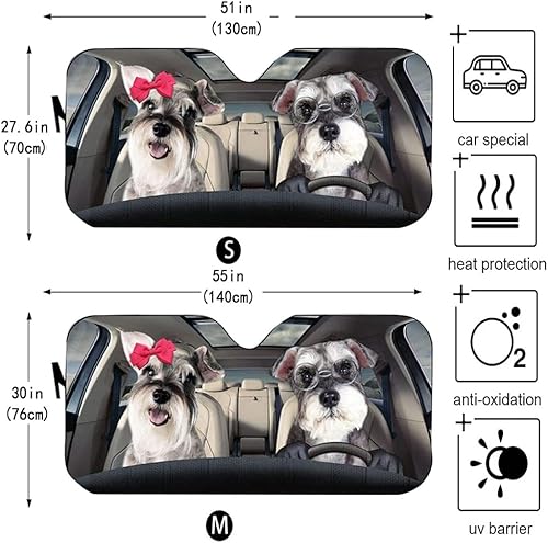 Miniatura 2 de Auto Sun Shield Schnauzer - Parasol de privacidad para automóvil, protege el interior de tu automóvil, 51 x 27.6 pulgadas, para la mayoría de los