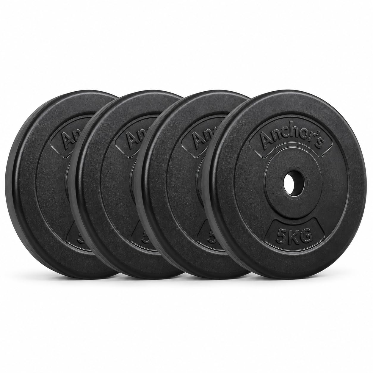 Weight plate disc vinyl (1 inch) weights set for lifting Dumbbell bars strength training home gym fitness workout 2.5kg, 5kg, 10kg, 20kg set (5kg x 4 = 20kg)