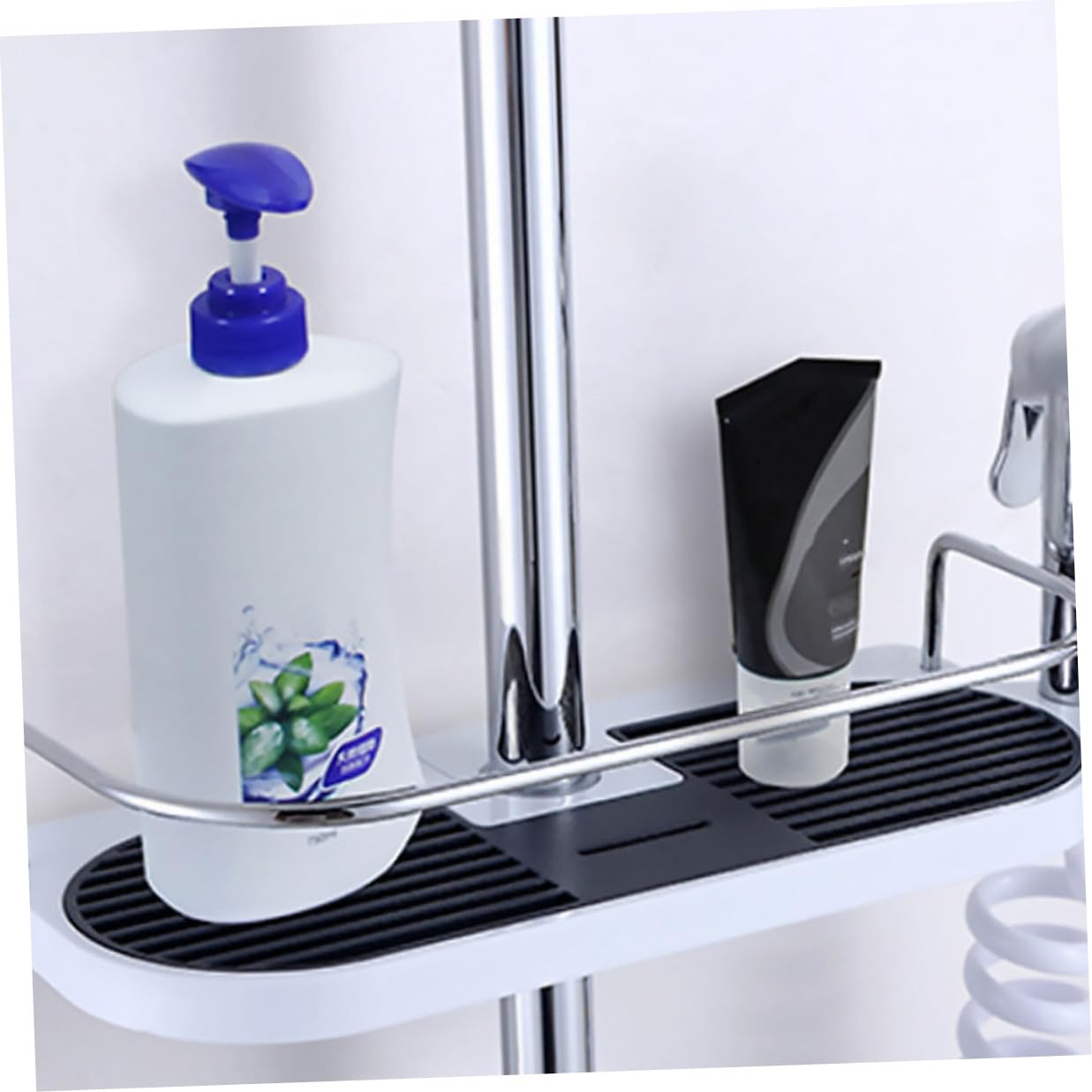jojofuny Mensola Doccia Facile da Pulire in Abs e Inox senza Foratura Supporto Regolabile e Rimovibile per Bagno per Casa