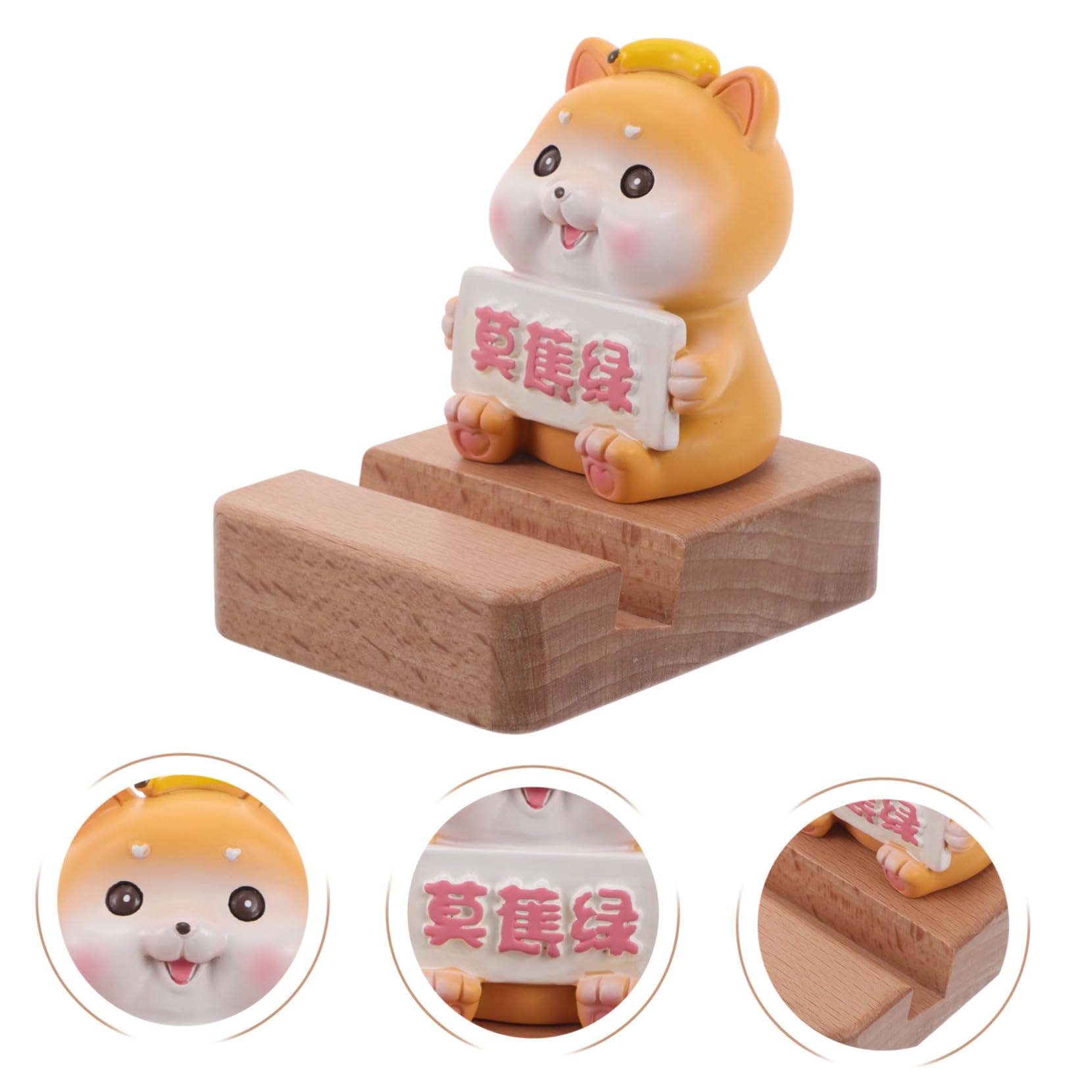 5 Pezzi Supporto Telefono Scrivania Piccolo e Stabile con Statua Cane Shiba Decorazione Vivace per Smartphone per e Casa