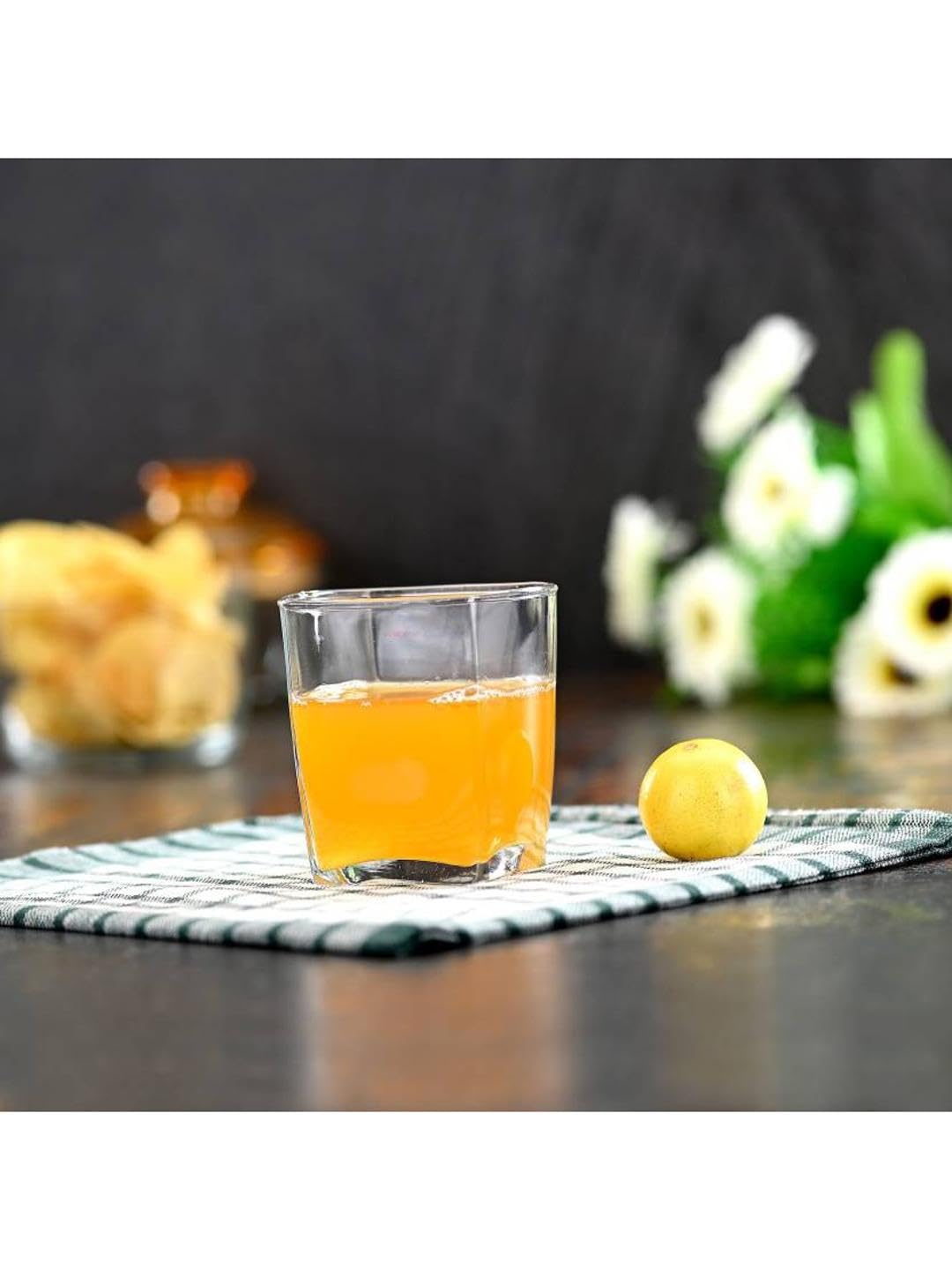 AFAST Party Perfect Glasses for Water, Juice, Cocktails, Smoothies and Other Drinking Beverages, Glass, Clear, Pack of 6, 7 X 7 X 7.5 CM 4