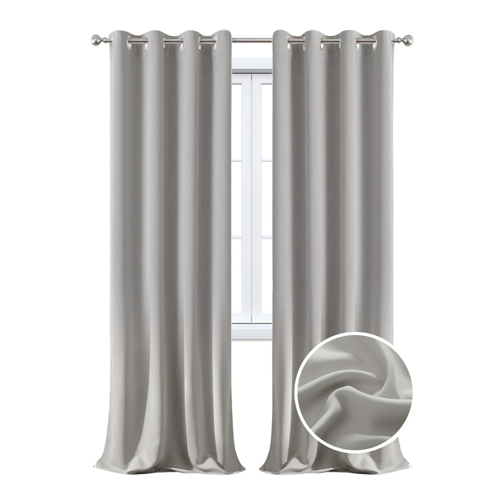 Rideaux salon occultants unie gris clair pour une ambiance chaleureuse et calme