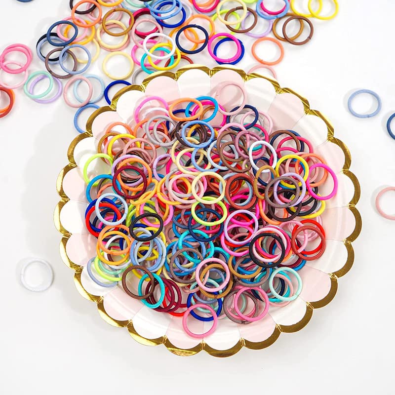 100PCS Baby Toddler Hair Ties, 36 Multicolors Elastic Hair Ties,2cm in Diameter No Crease Finger Hair Elastics Small Ponytail Holders for Kids Girls 2