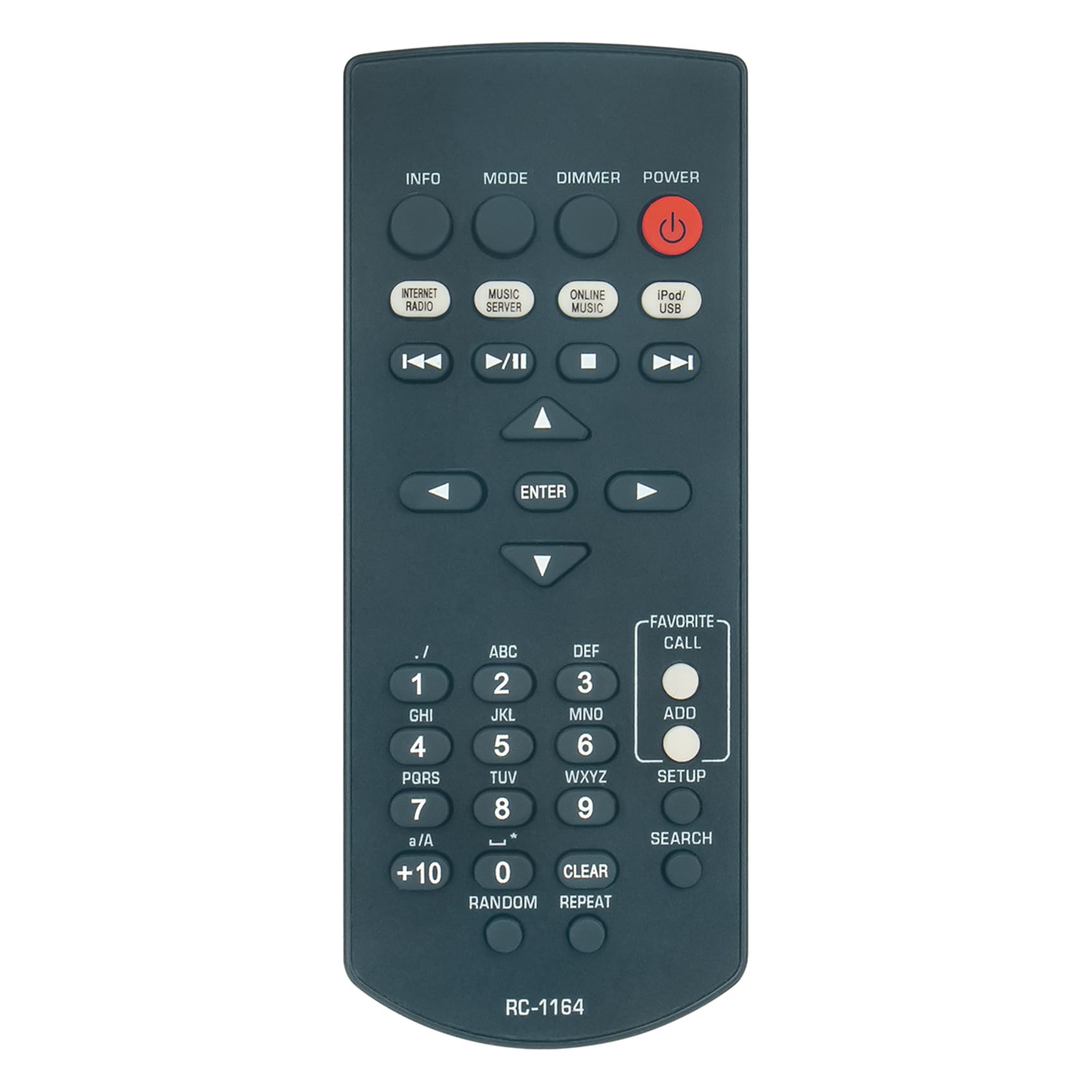 Télécommande De Rechange AULCMEET RC-1164 Pour Denon DNP-F109, D-F109C