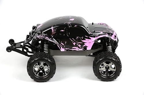 Miniatura 2 de SummitLink Reemplazo de cuerpo personalizado compatible con color rosa fangoso sobre negro para automóvil o camión RC escala 1/10 (camión no