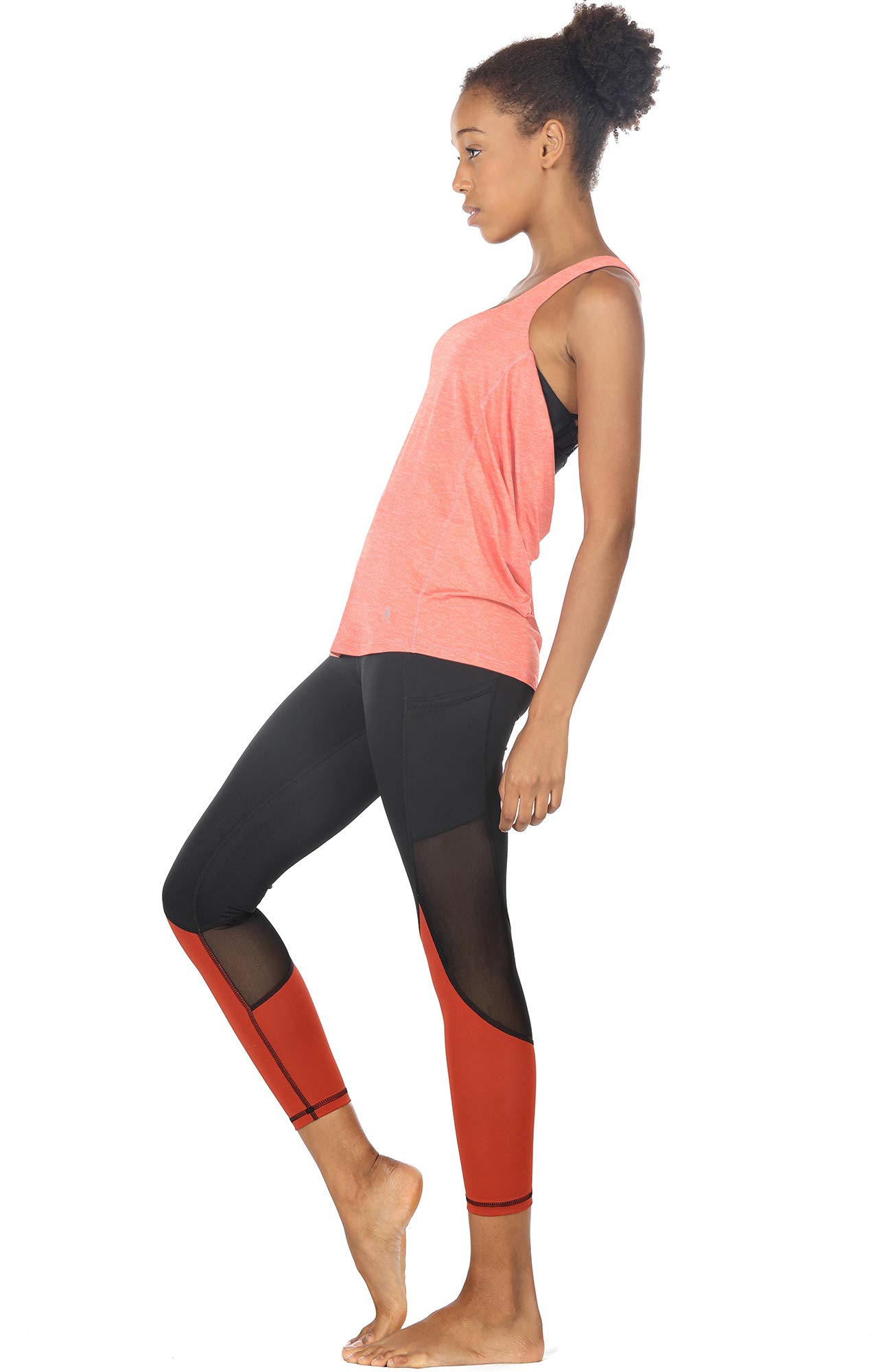 icyzone Damen Sport Yoga Top mit BH - 2 in 1 Fitness Shirt Cross Back Gym Sport Tank Top