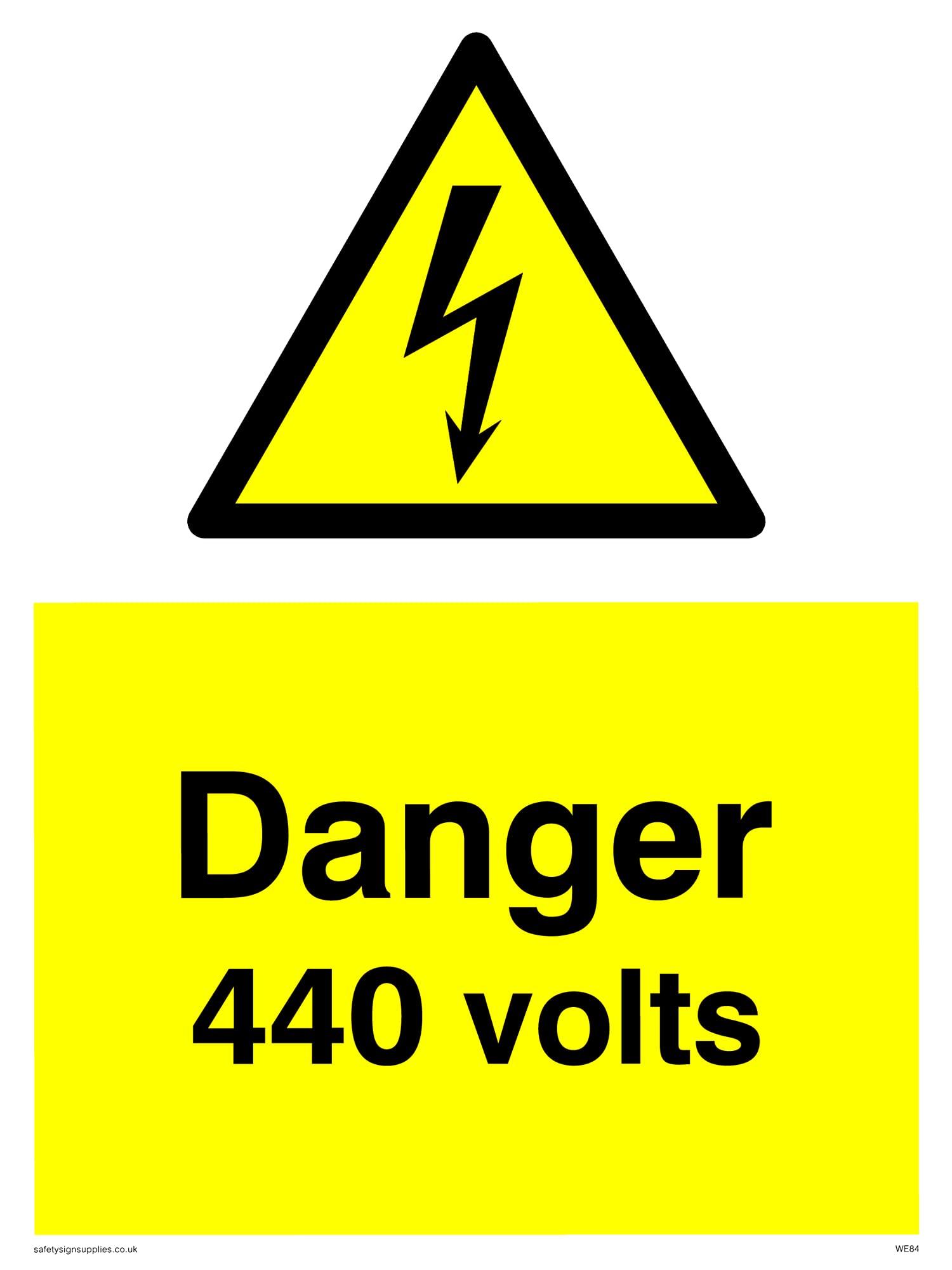 Pack of five - Danger 440 Volts Sign - 150x200mm - A5P