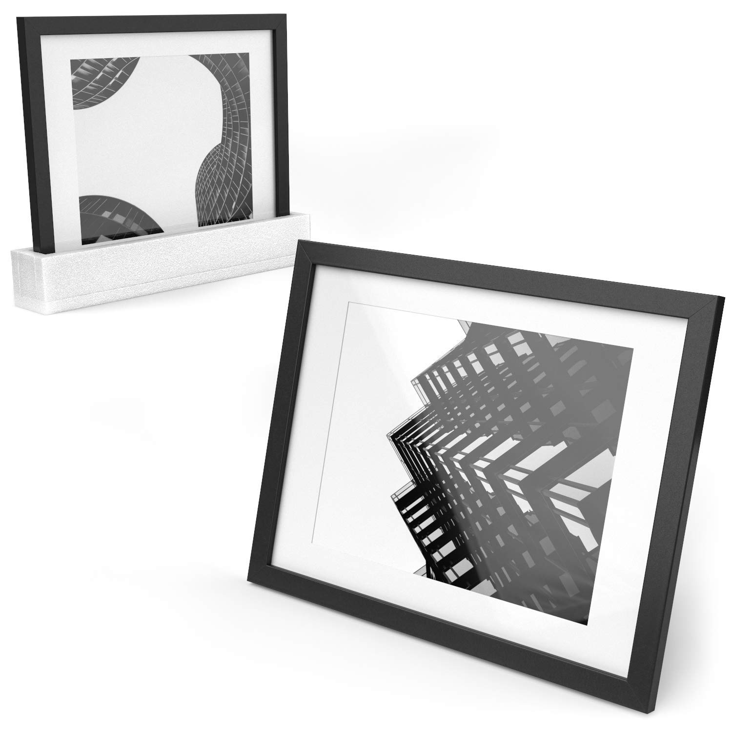 Arteza Ramka na świadectwo, 27,9 x 35,6 cm, z passe-partout (20,3 x 25,4 cm), ramka o wyglądzie drewna, z szybką z prawdziwego szkła, do powieszenia na ścianie i do postawienia, 2 sztuki w zestawie