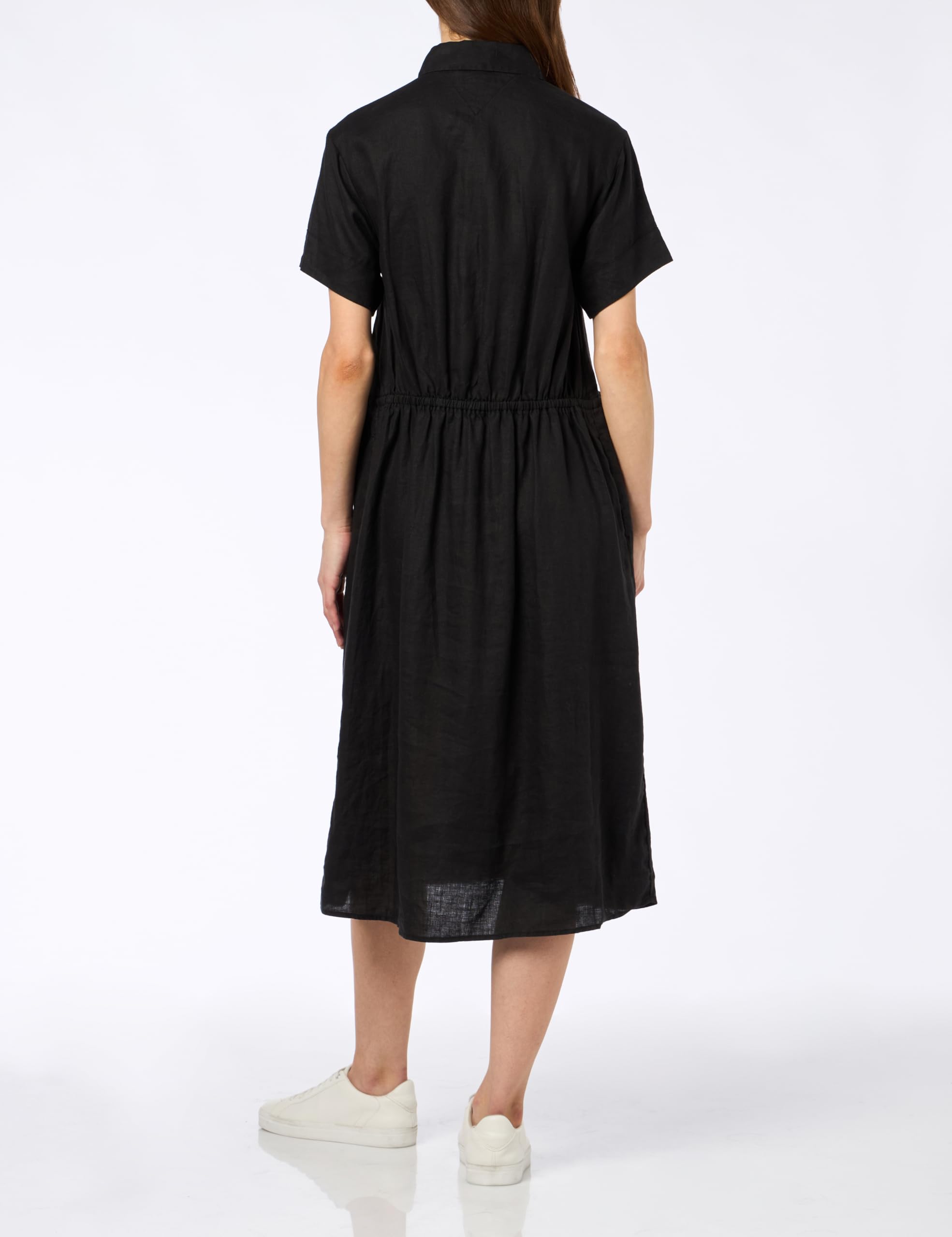 Tommy Hilfiger Vestido camisero Mujer Leinen Midi Shirt Dress corte hasta la rodilla