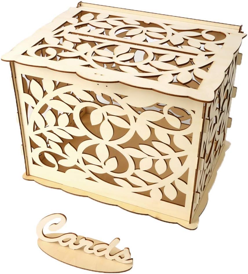 Amazon Com Mr Macy Wedding Card Box With Lock Diy Money Wooden Gift Boxes For Birthday Party Daily Use D Home Kitchen