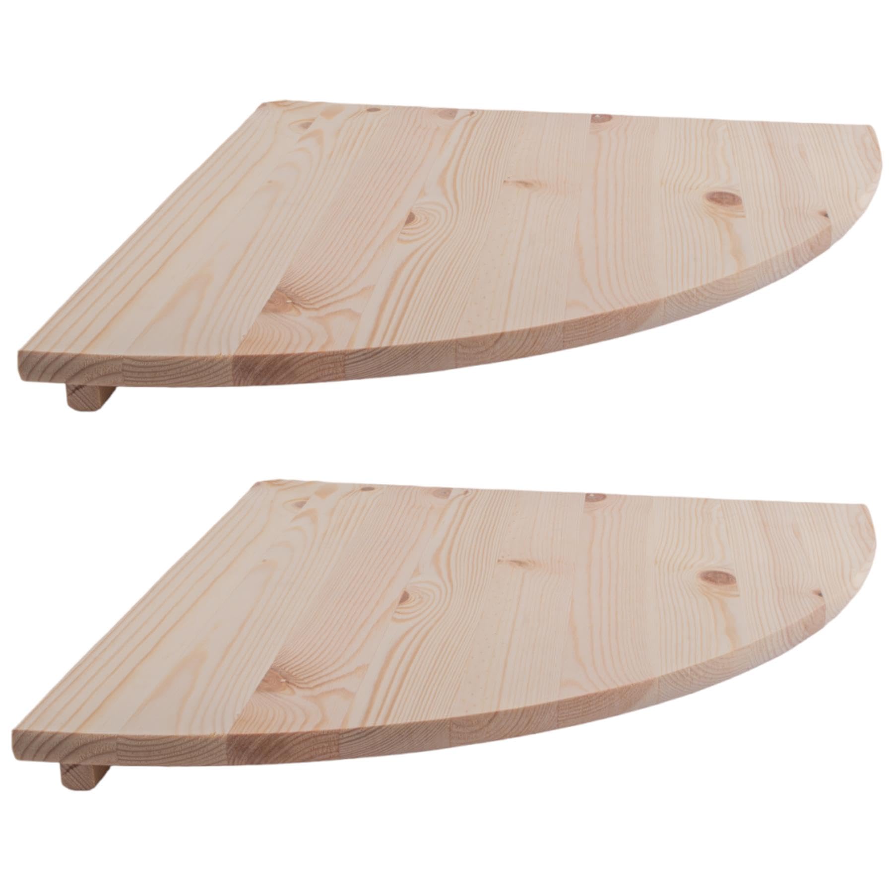 WooDeeDoo Large Wooden Corner Shelves 40 cm / 15.7" | 2 Pack | Unfinished Natural Pine Floating Wall-Mounted Display Storage Shelf