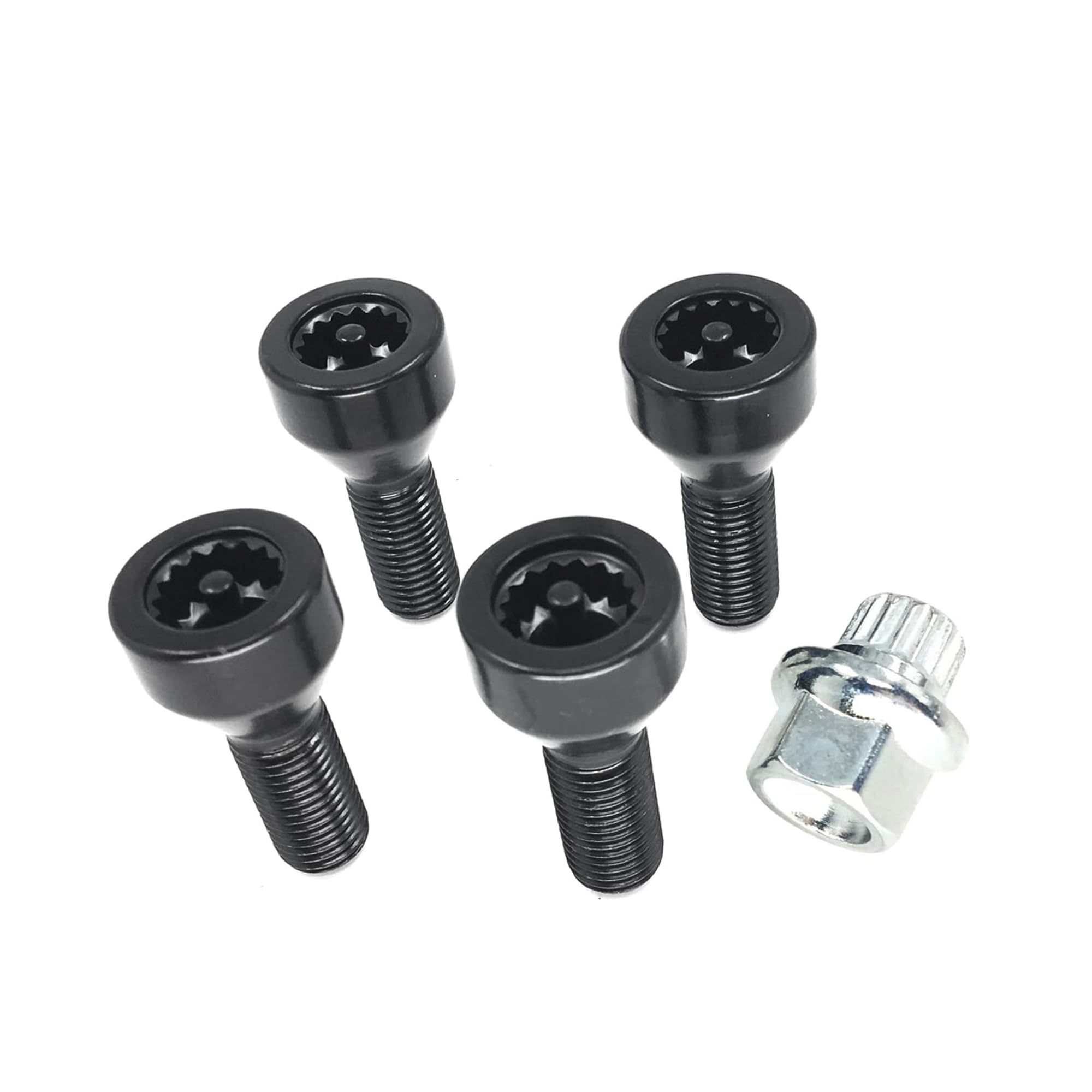 Set of 5 Pcs Wheel Stud & Bolt Locks Compatible with BMW 318i 325e 530i 550i 650i M5 M6 330Ci 330i 330xi 735iL 750iL 735i 325i 325is 36136786419 36131180882
