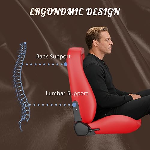 Miniatura 38 de 2 piezas de asientos universales de carreras con deslizadores de doble bloqueo, 1 par de asientos de cubo de cuero PVC con dos almohadas de Negro