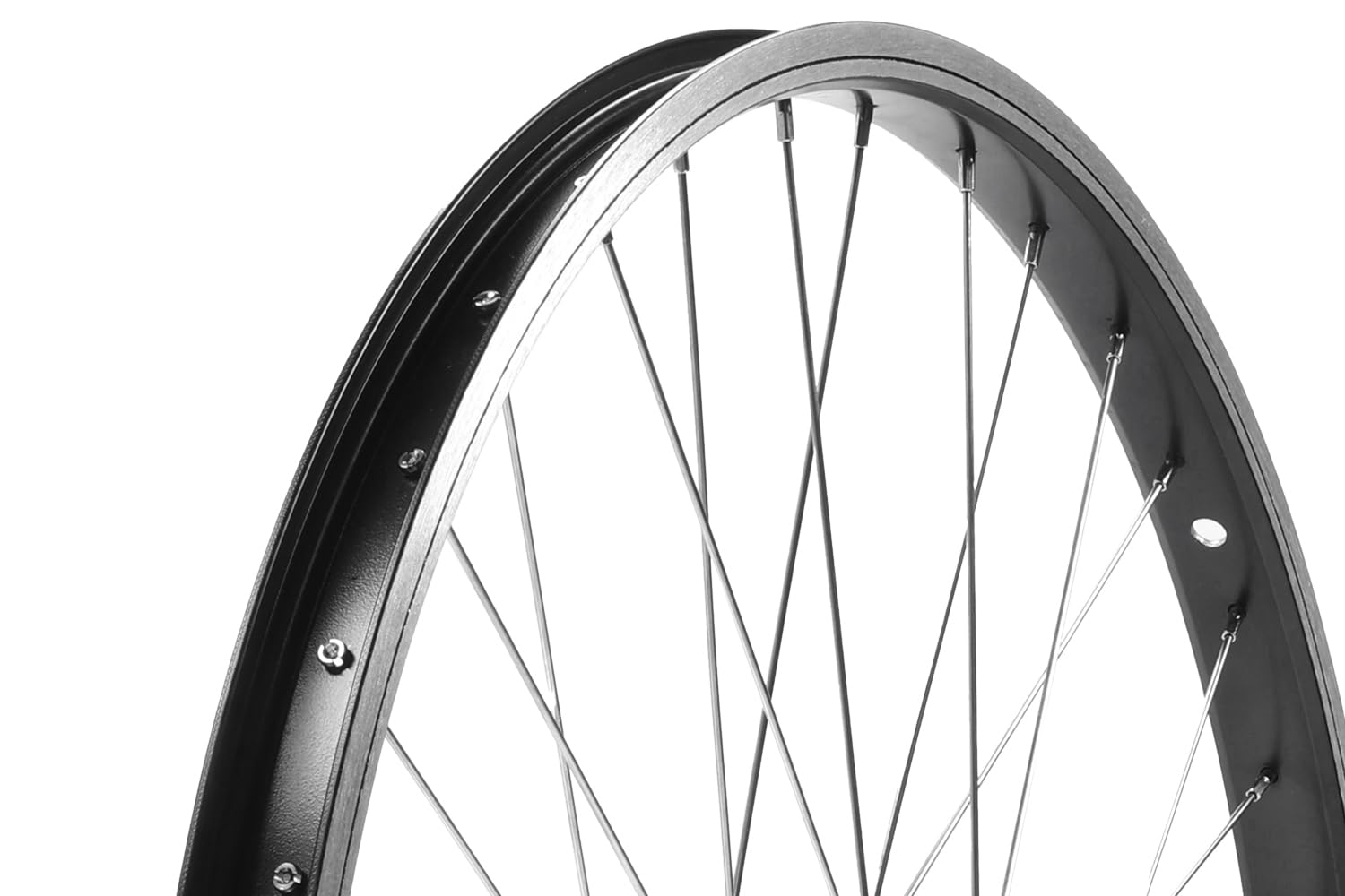 26 Zoll Vorderrad V-Brake & Scheibenbremse 6-Loch 36 Speichen Edelstahl Aluminium Nabe 100 mm Vollachse Tiefbettfelge schwarz