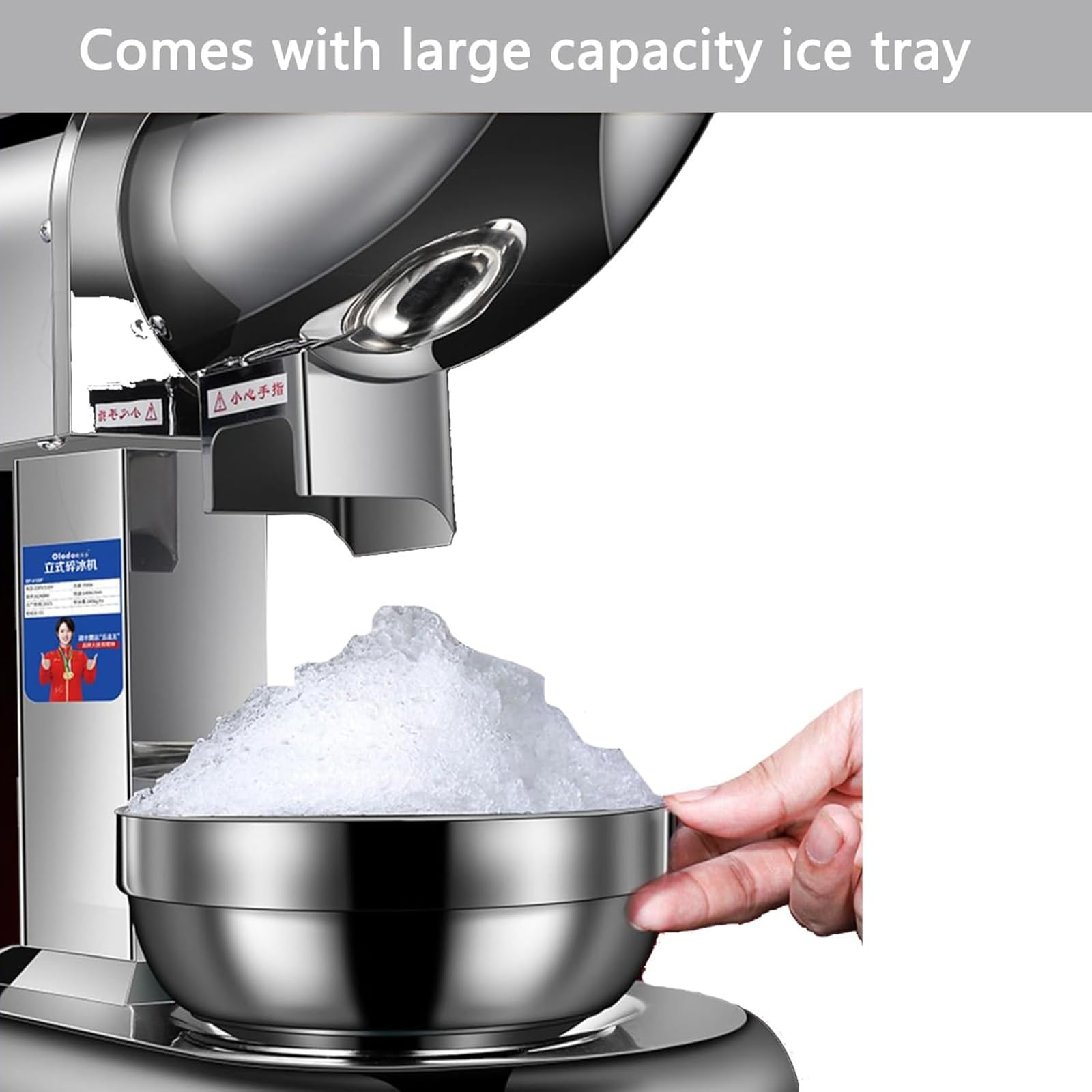 Máquina de afeitar de hielo, trituradora de hielo eléctrica de 350 W con acero inoxidable, máquina de cono de nieve para granizados, cócteles y bebidas congeladas, textura de hielo ajustable para uso