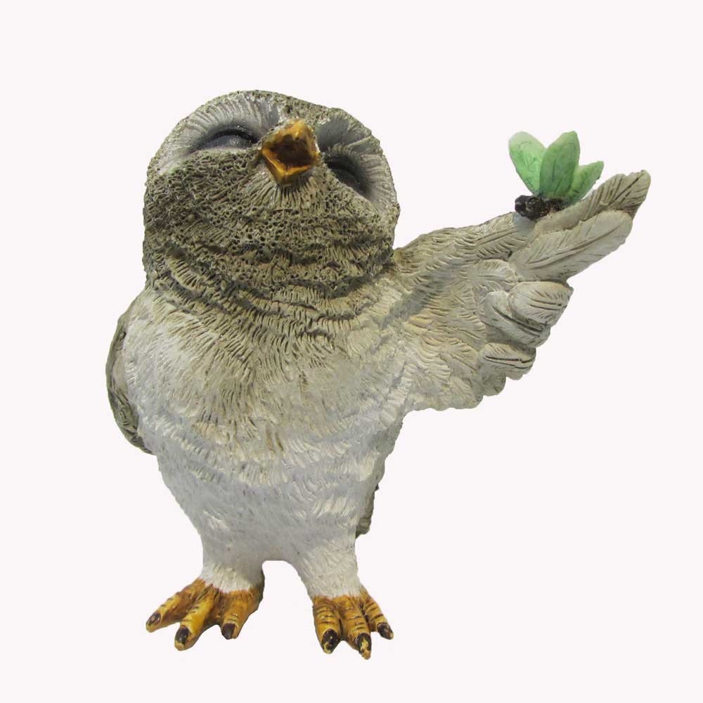 Fiddlehead Fairy Garden Decor - Woodland Creatures Collection - Owl With Butterfly