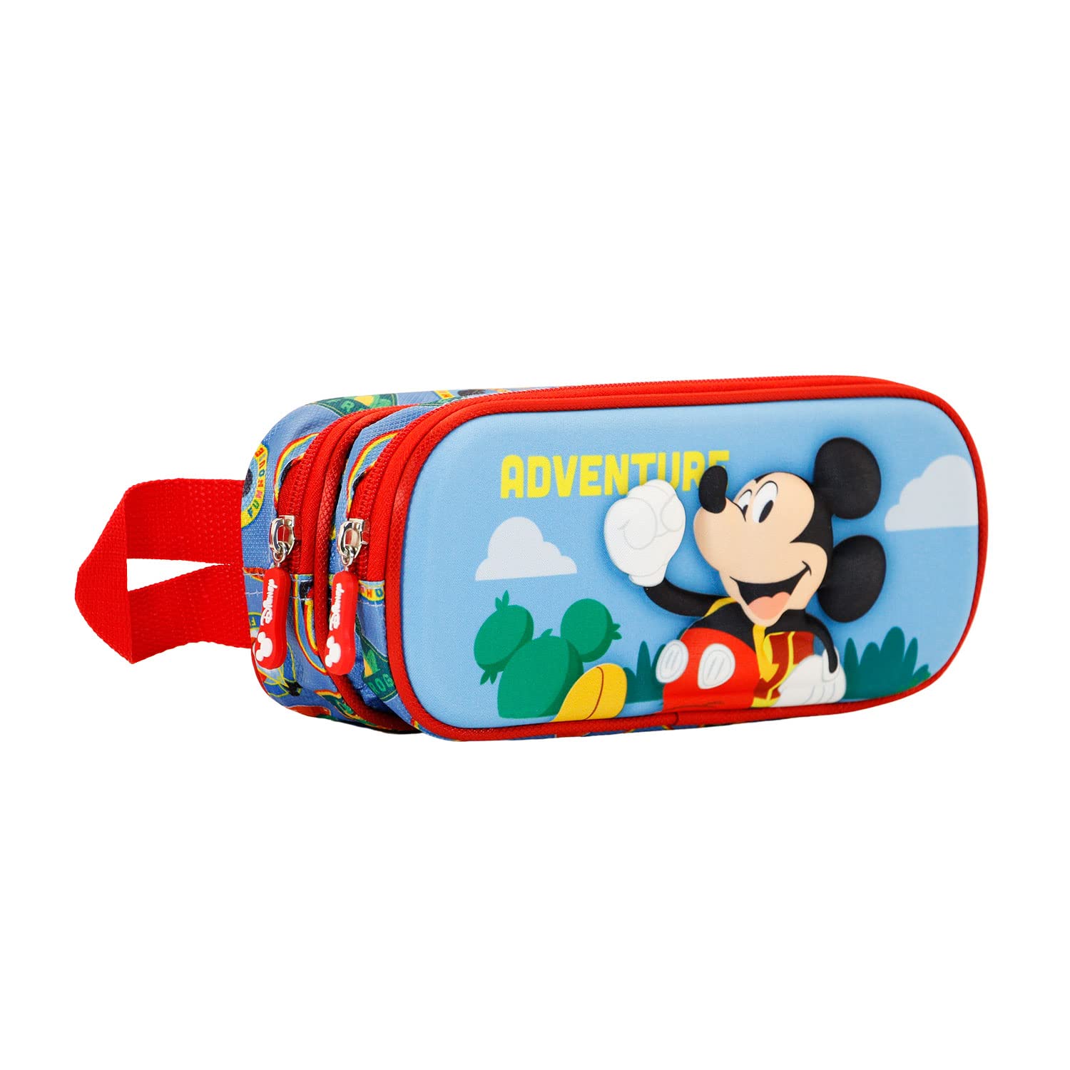 Disney Mickey Mouse Adventure-3D Double Pencil Case, Multicolour, 22 x 9.5 cm