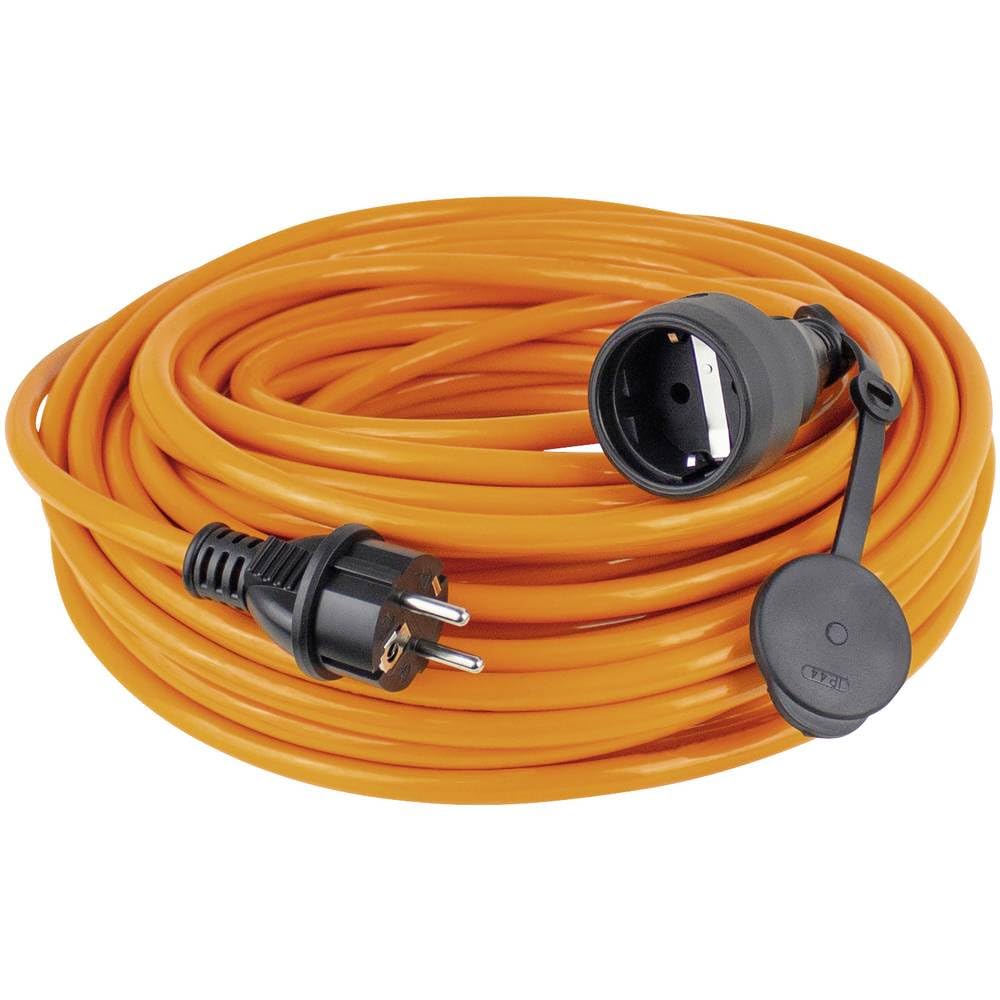as - Schwabe 59110 - Cavo di prolunga per cantieri, 10 m, H07BQ-F 3G1,5, IP44, colore: Arancione