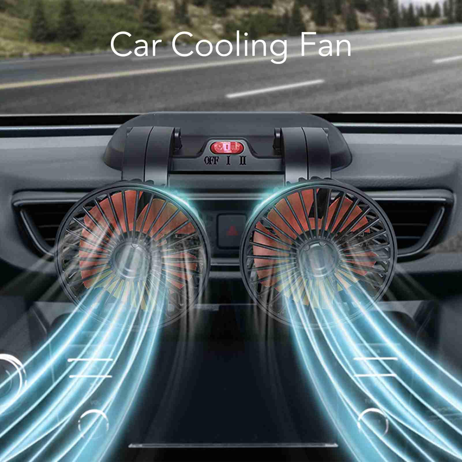 Ventola Di Raffreddamento, Ventola Di Raffreddamento Per Auto Connettore Accendisigari Regolabile A Doppia Testa Circolatore D'aria Multifunzione Per Veicoli (Tipo 24V)